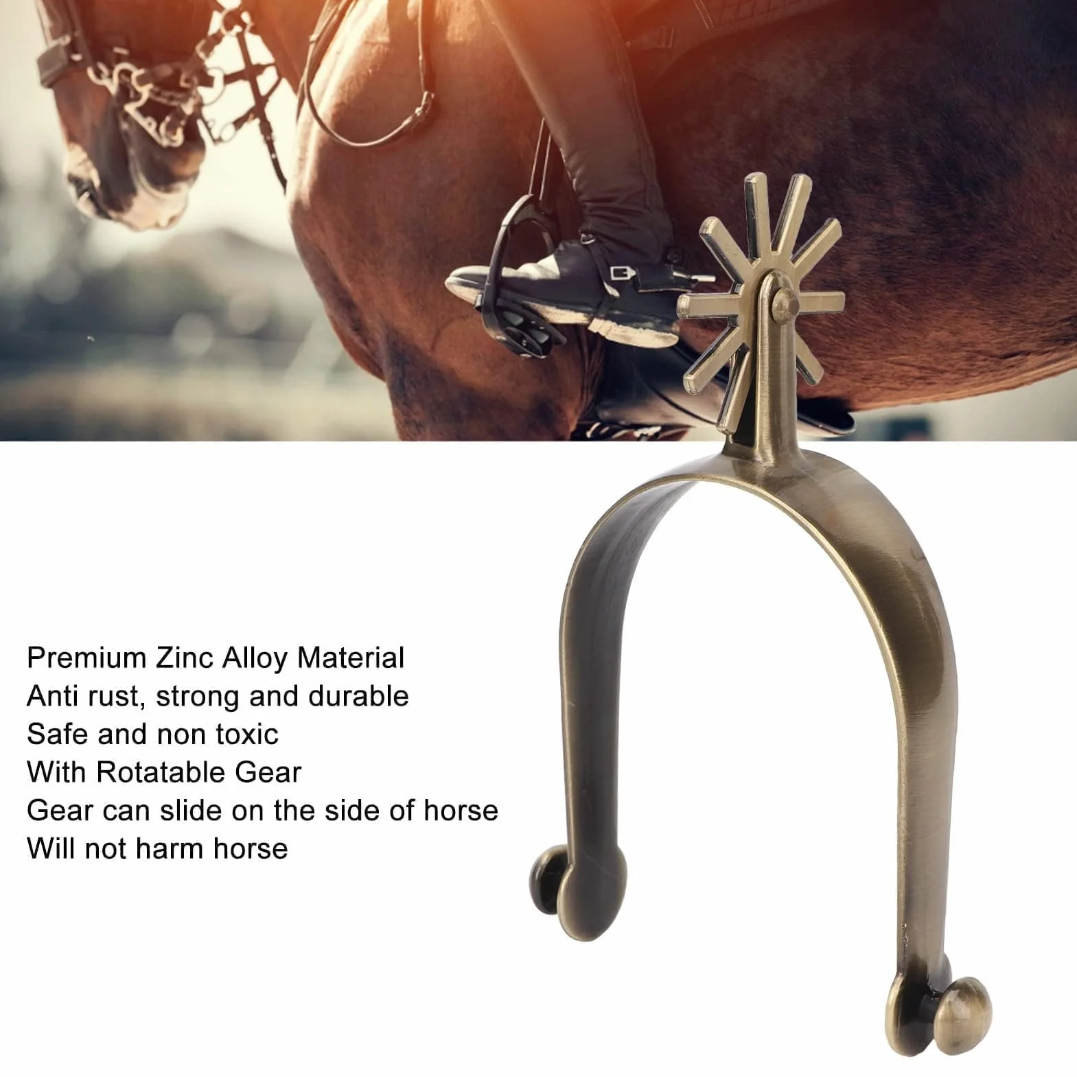 2 Pezzi Speroni Da Equitazione, Sperone Occidentale Speroni per Cavallo Speroni in Lega Di Zinco Sperone per Cavallo da Passeggio per Equitazione