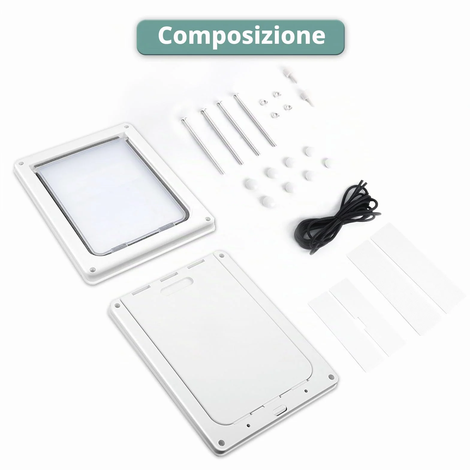 Lessmon Porta per cani grande con pannello di chiusura magnetica 17x14" per cani medio-grandi