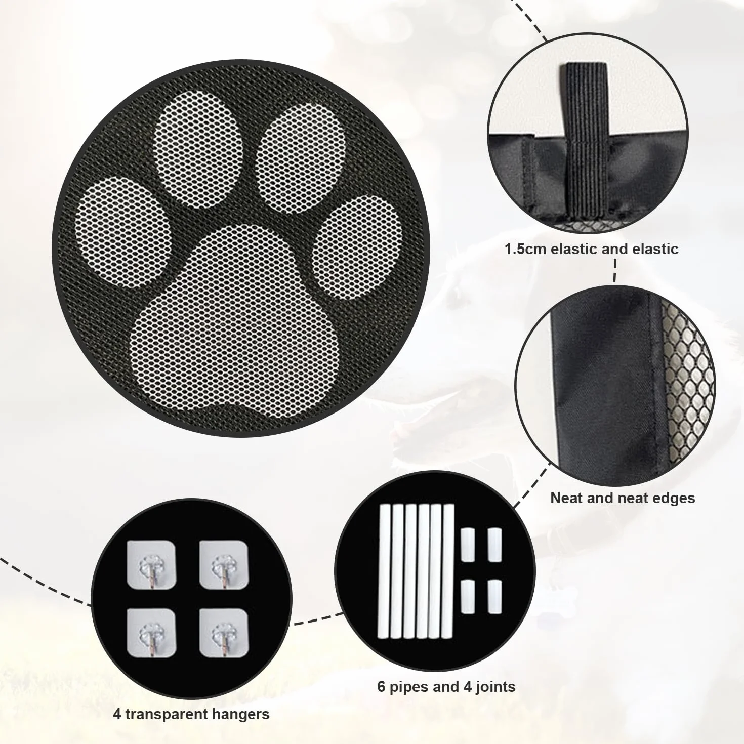 Cancelletto Cani Barriera per Cani Cancello Scale Bambini Animali Domestici 110x78 cm Nero