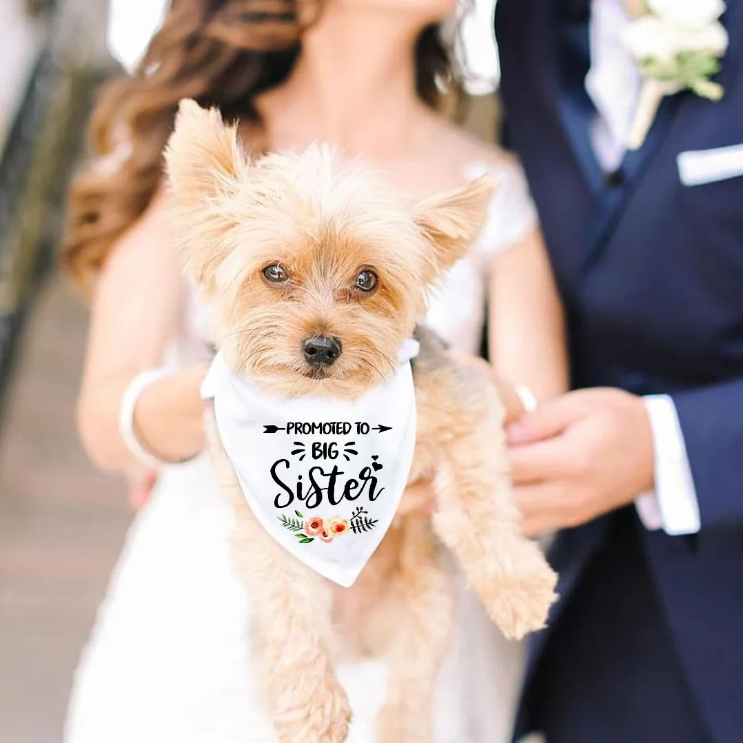 Bandana cane bianco matrimonio pet fiore triangolo sciarpa cane accessorio