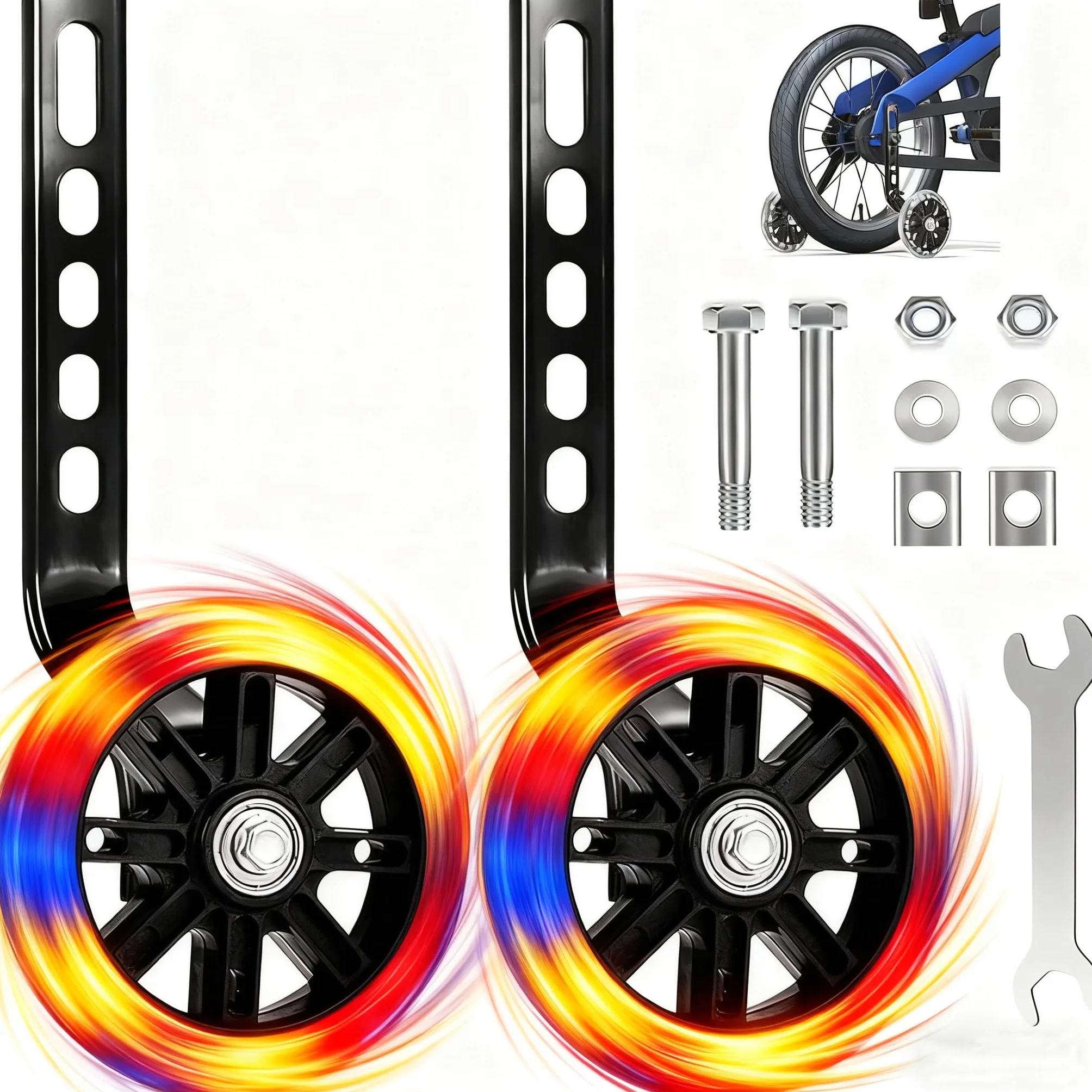 Rotelle bicicletta bambino,Ruote Ausiliarie per Biciclette,Rotelle Stabilizzatori,Training Wheels for Bikes Stabilizzatori,Ruote di Sostegno di Sicurezza