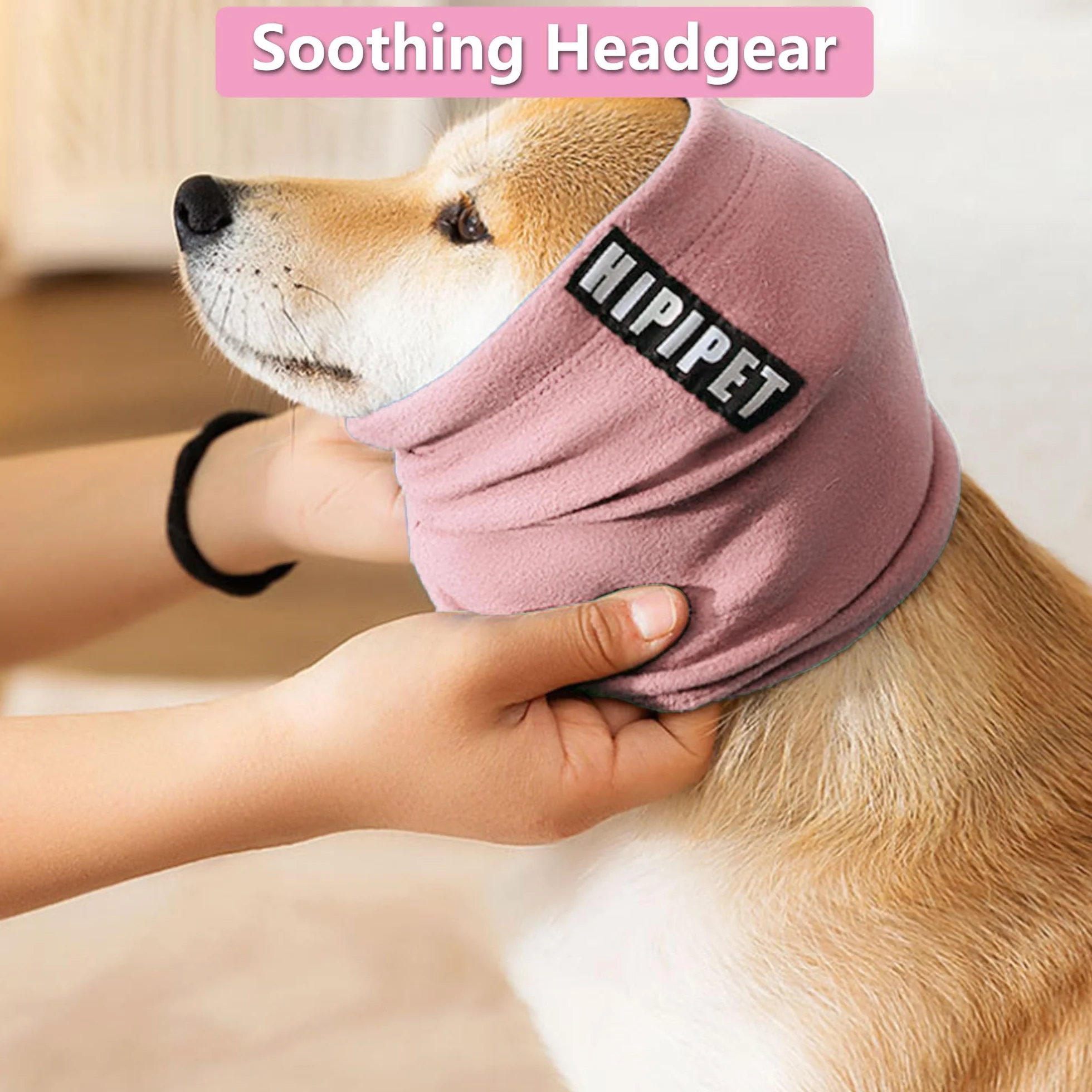 Cane Paraorecchie Calmi Pet Felpa Cappuccio Protezione Rumore Snood Ansia Sollievo Cani (rosa, M)