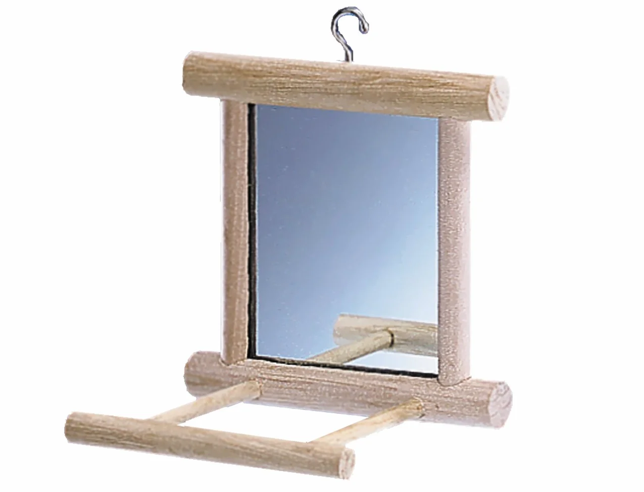 Nobby Specchio in Legno con Punto di atterraggio, 10 x 10 x 10 cm