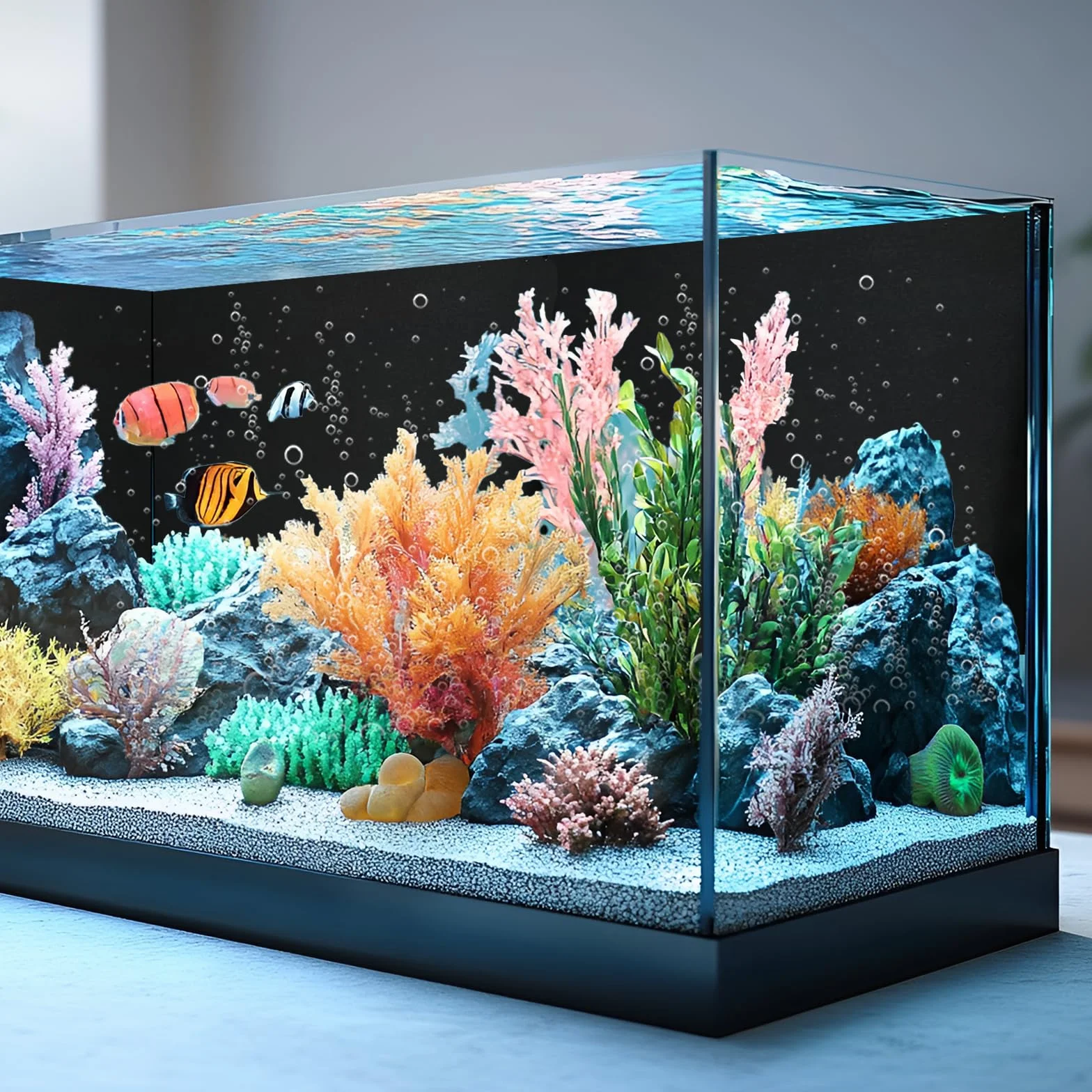 Adesivo Statico Sfondo Acquario 40x400 cm Pellicola per Parete Posteriore dell' Acquario Nera con Adesivo Pellicola Autoadesiva per Acquario Pellicola di Sfondo Acquari per Terrari(Nero)