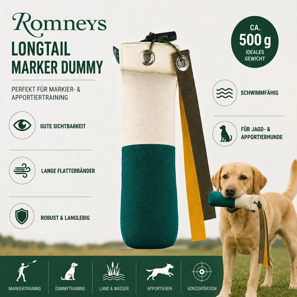 Longtail evidenziatore Dummy, 500 g, colore: verde/bianco