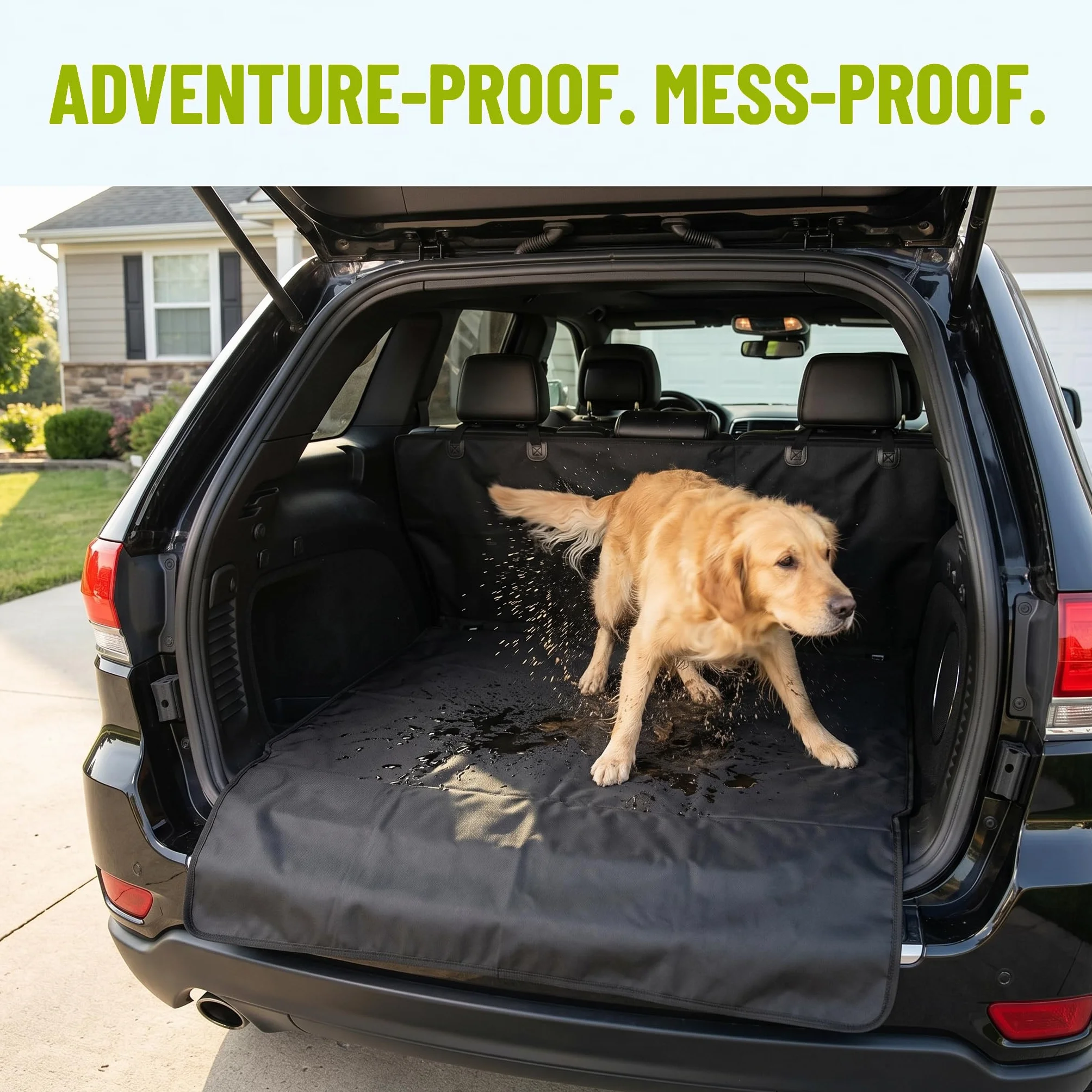 bonVIVO Coprisedile Auto per Cani - Telo Impermeabile Antiscivolo per Sedili Auto e Bagagliaio SUV - Copertura Universale Protezione Interni Macchina - Accessori Viaggio per Animali Domestici