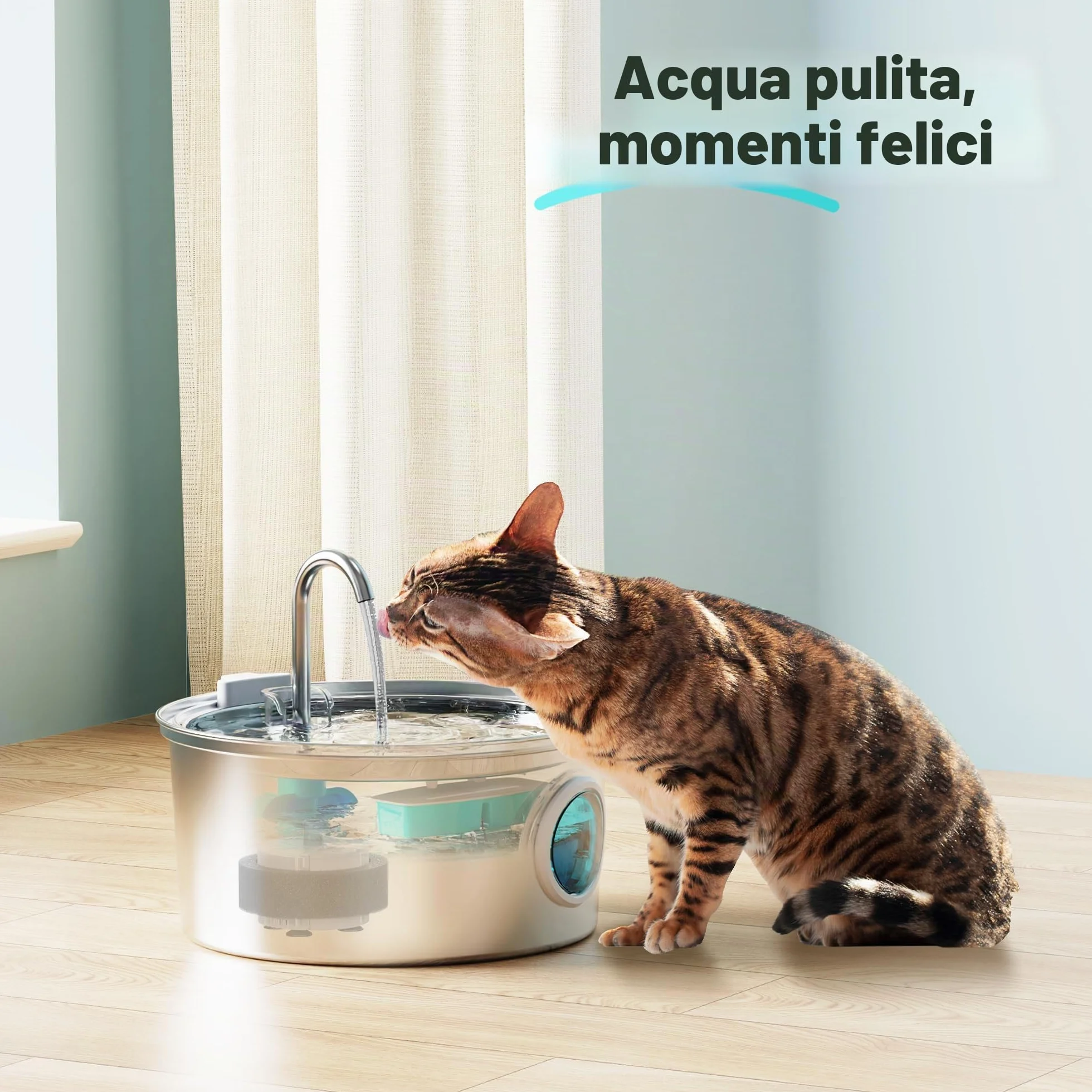 FOFNON Filtri Fontanella per Gatti: 12 Filtro Fontanella per Gatti - 6 Pezzi Filtro + 6 Pezzi di Spugna de Fontana Gatto - Filtri per Capelli - Tripla Filtrazione