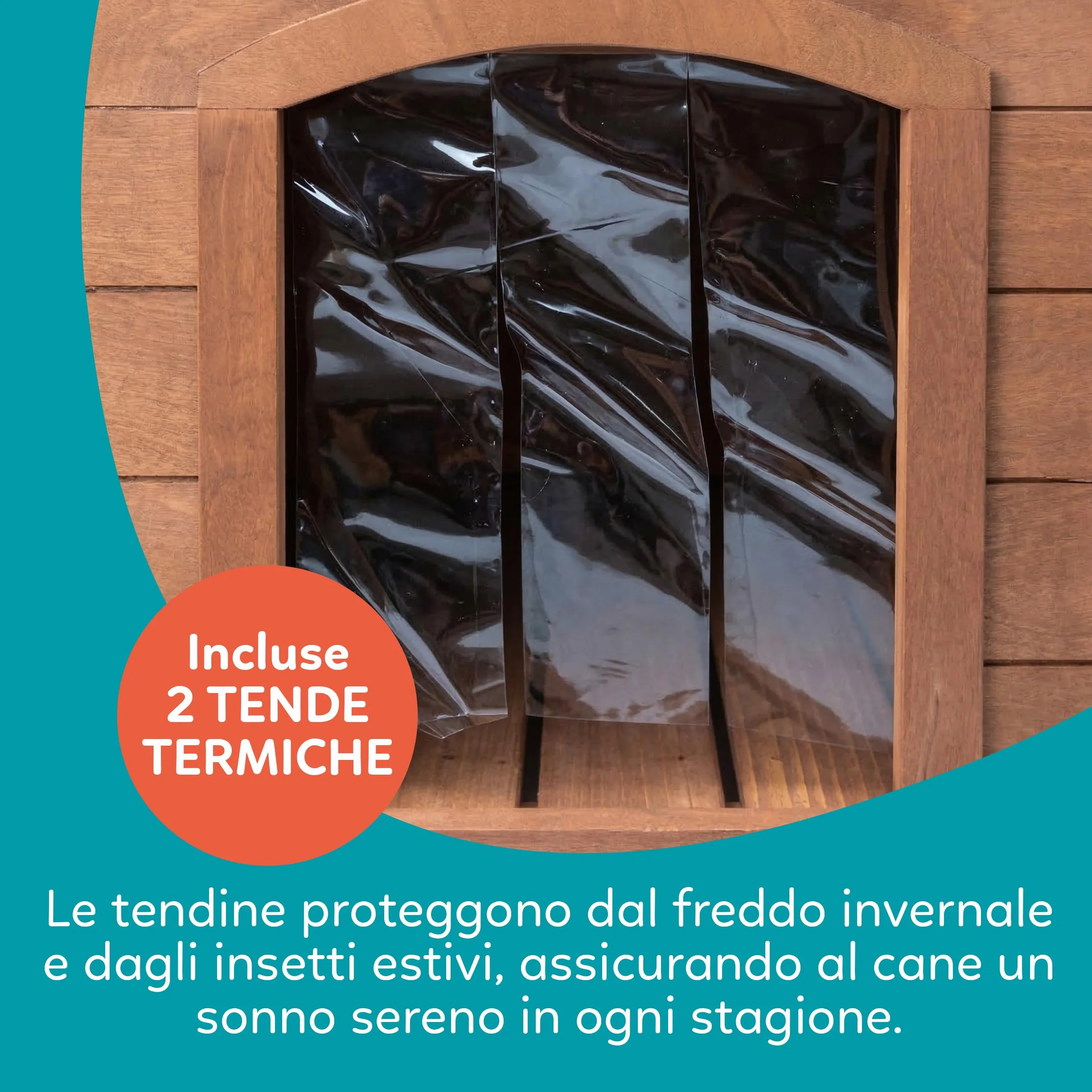AqpetFriends Baita Cuccia Legno Esterno per Cani Medium 104x68x75h con Tetto Apribile