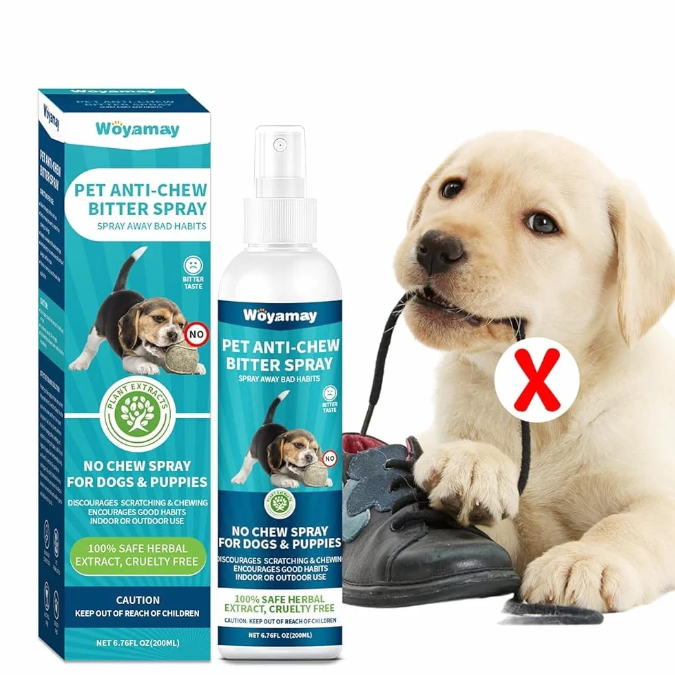 Woyamay Disabituante per Cani Spray, 200ml Repellente per Cani, Dissuasore per Cani, Cani Spray Amaro Spray, Spray Addestrativo Disabituante Gatti, Previene la Masticazione e la Leccatura di Mobili