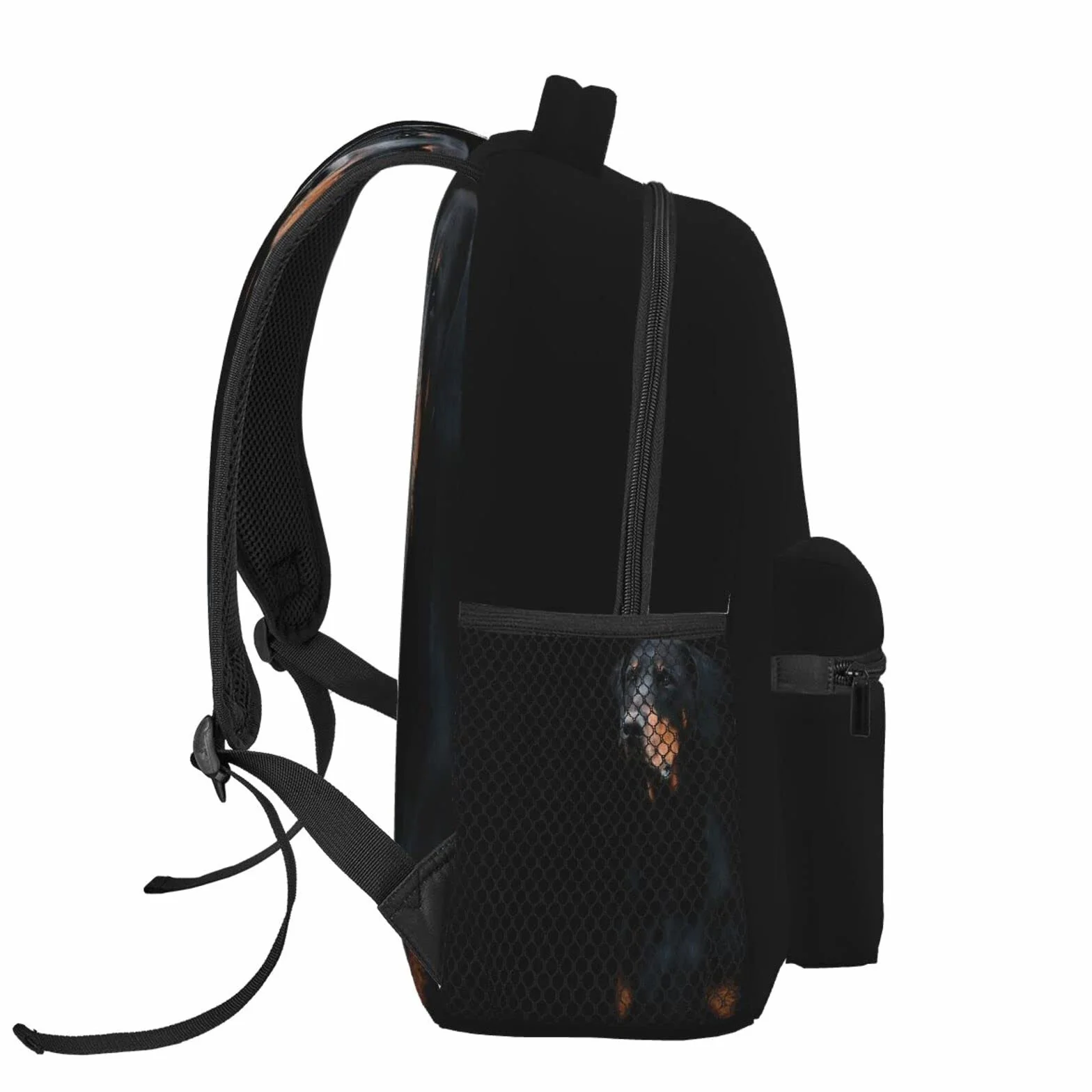 Zaino casual Doberman Pinscher Animali domestici Cani Cani neri Doberman Classic Bookbag Borsa da scuola resistente all'acqua Zaino casual con tasche laterali