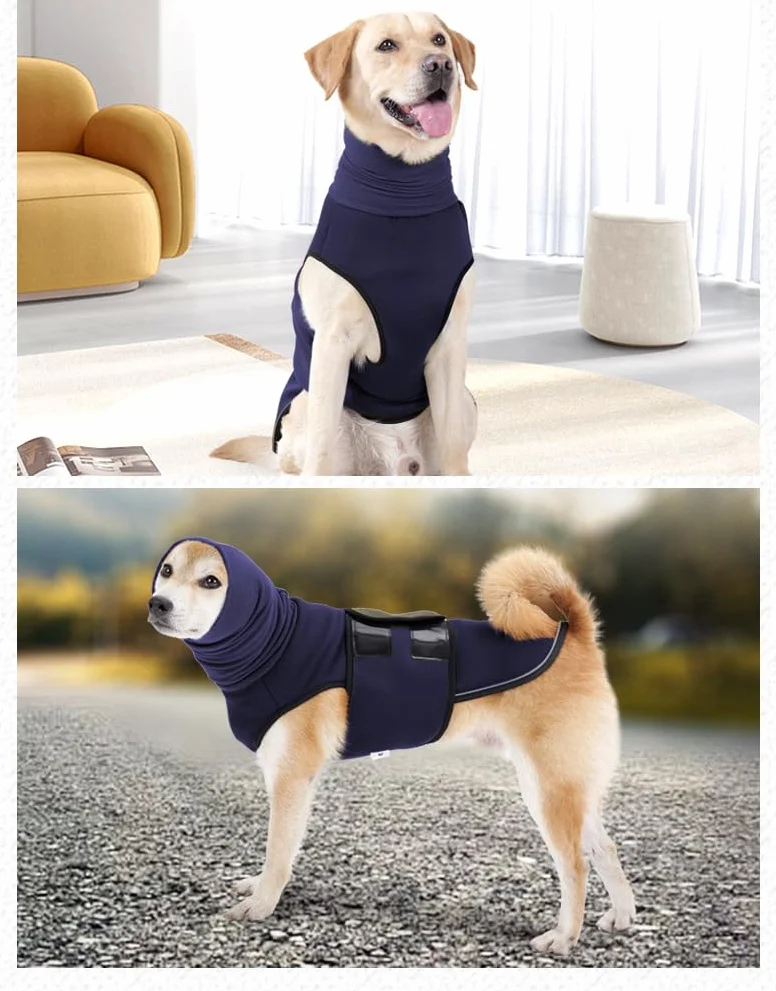 Yanmucy Cappotto calmante per cani 2 in 1 con snood regolabile per ansia fuochi d'artificio