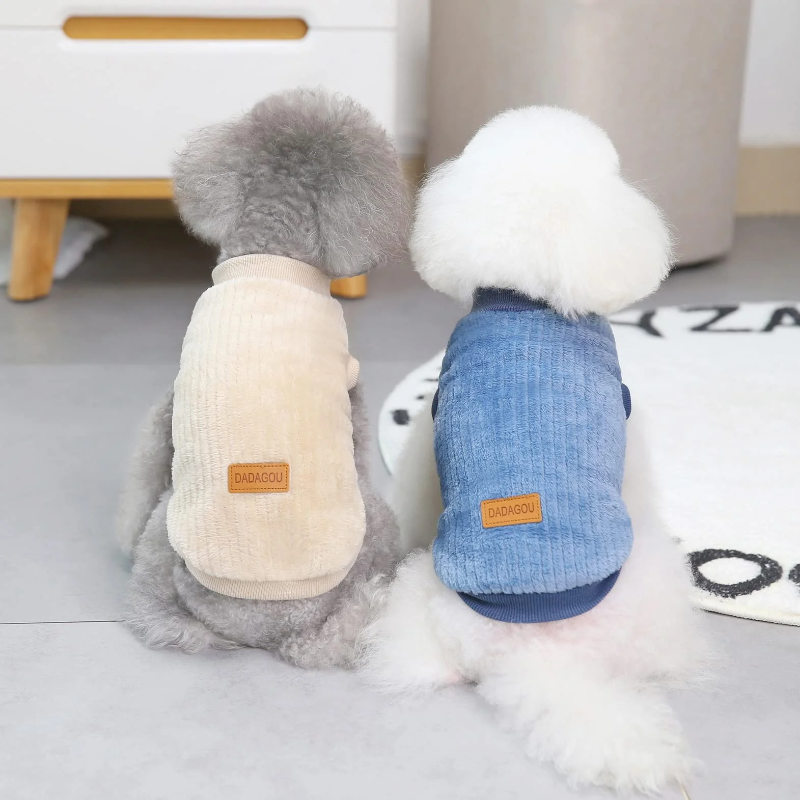 Pet a coste in pile maglioni pullover felpa per cani di piccola taglia gatto cucciolo Yorkie Chihuahua caldo inverno vestiti