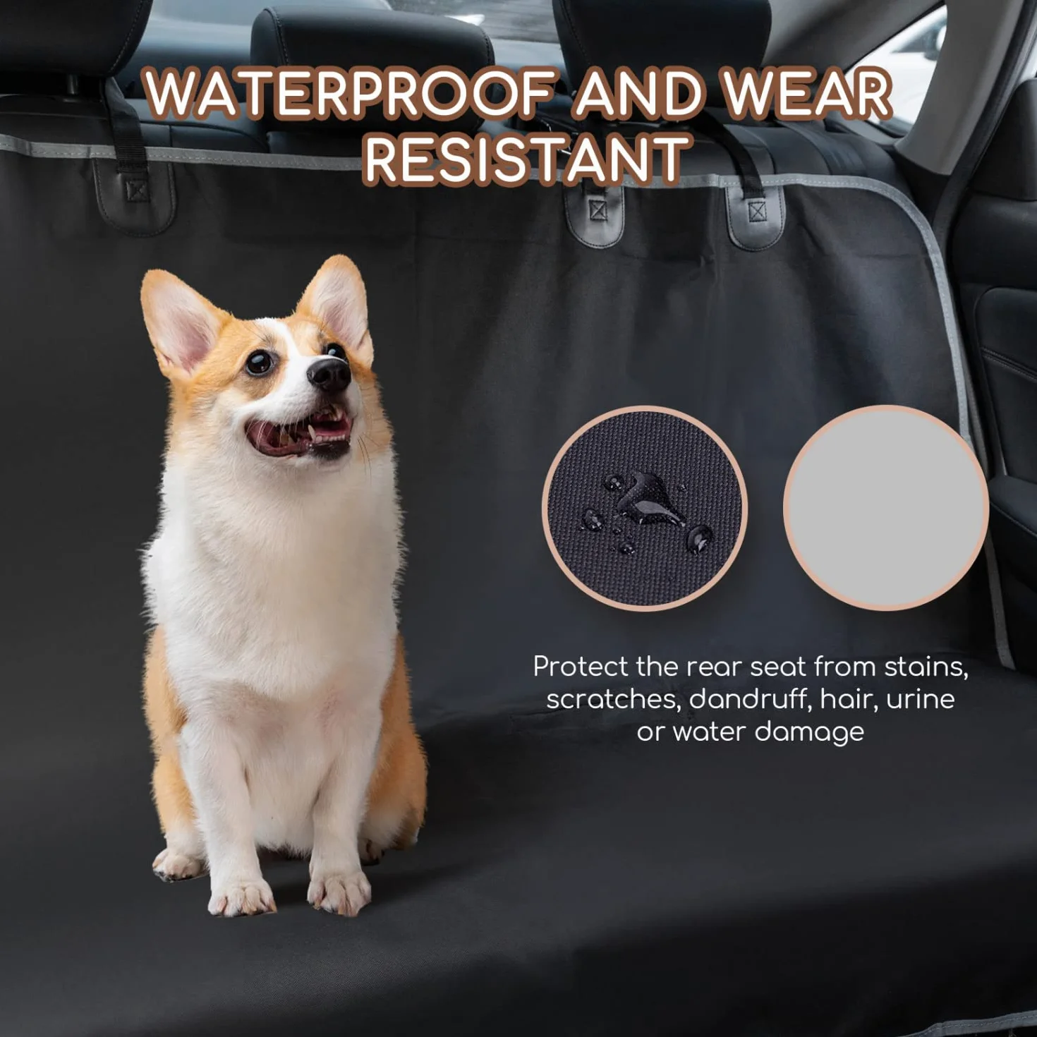 Nobleza Fodere sedili per Cani per Veicoli Coprisedili Auto Posteriore Panno Oxford Impermeabile Antigraffiato Antiscivolo Nero 140x110 cm