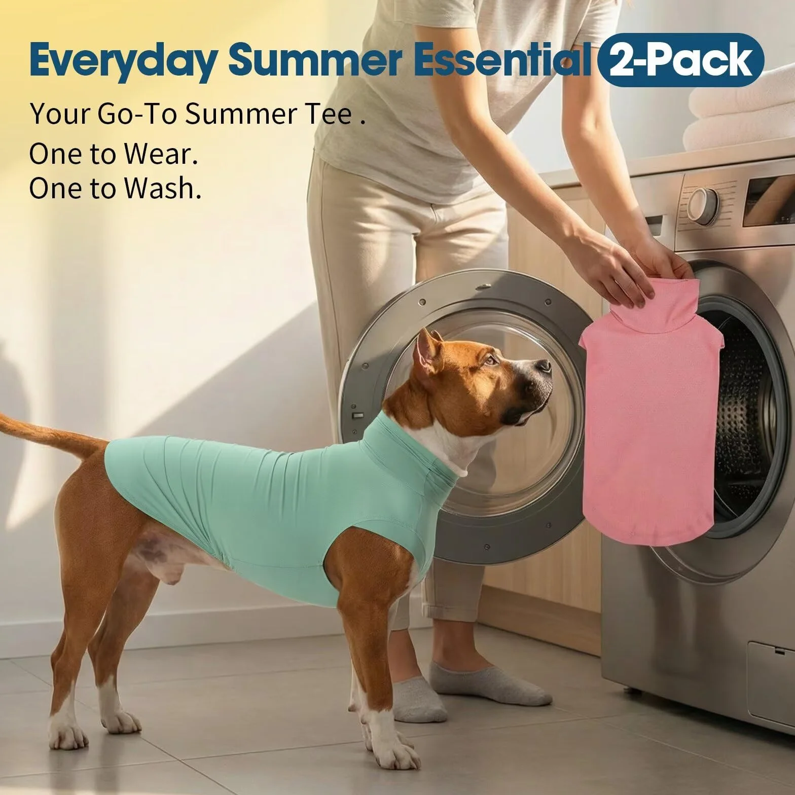 IECOii 2 camicie rinfrescanti per cani senza maniche traspiranti taglia 5XL verde rosa