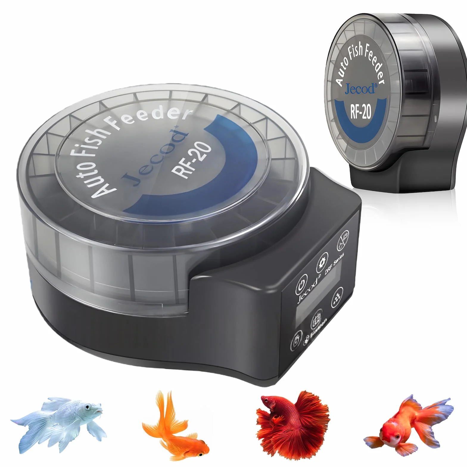 Mangiatoia automatica per acquario, mangiatoia automatica per acquario, 140 ml, alimentazione automatica del pesce con timer, mangiatoia per acquari con controllo regolabile in 6 livelli