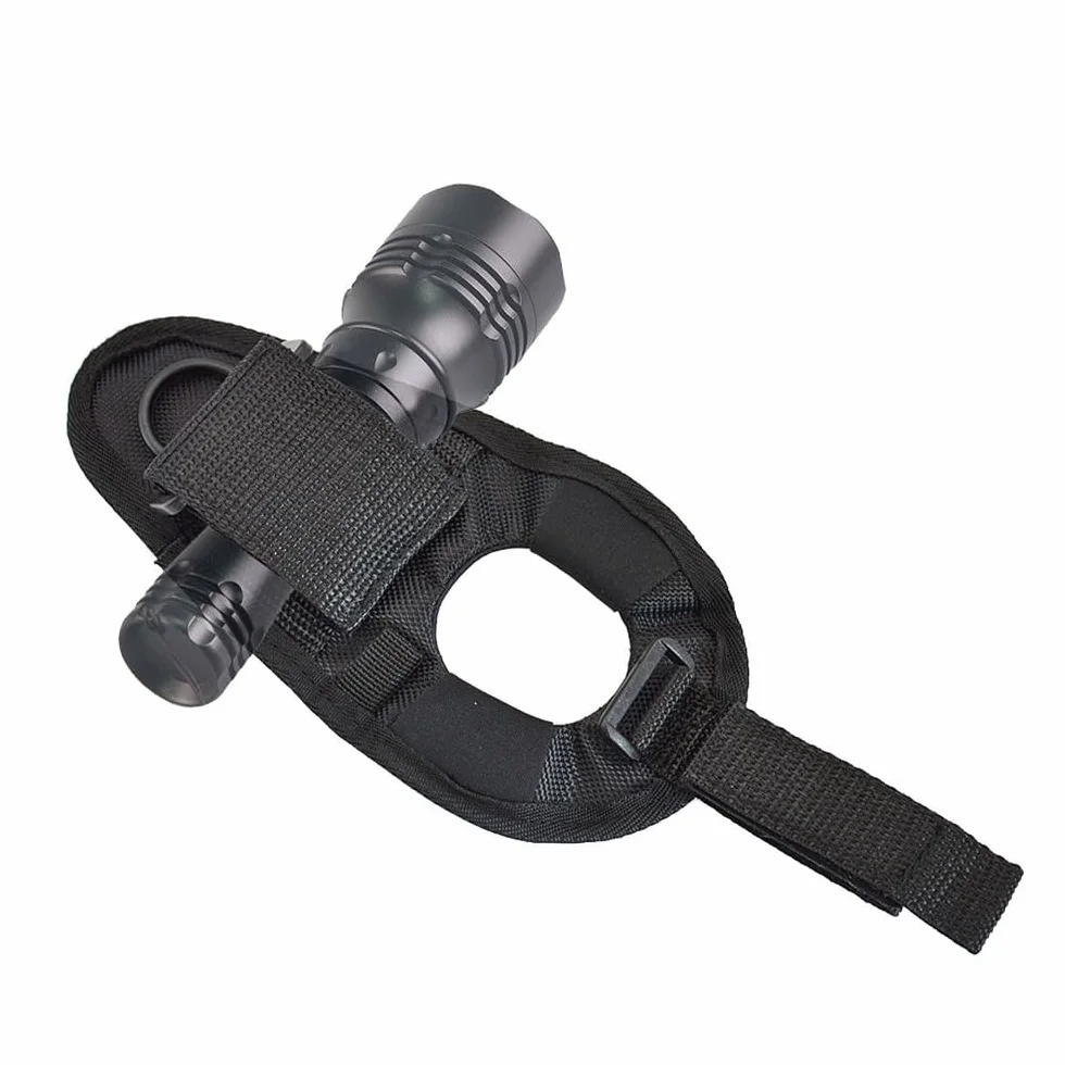 Guanto Porta Torcia, Guanto per Torcia Subacquea, Durevole Portatile Guanto da Polso Regolabile, Supporto Universale per Torcia a Mani Libere, Accessorio Subacqueo, Nero