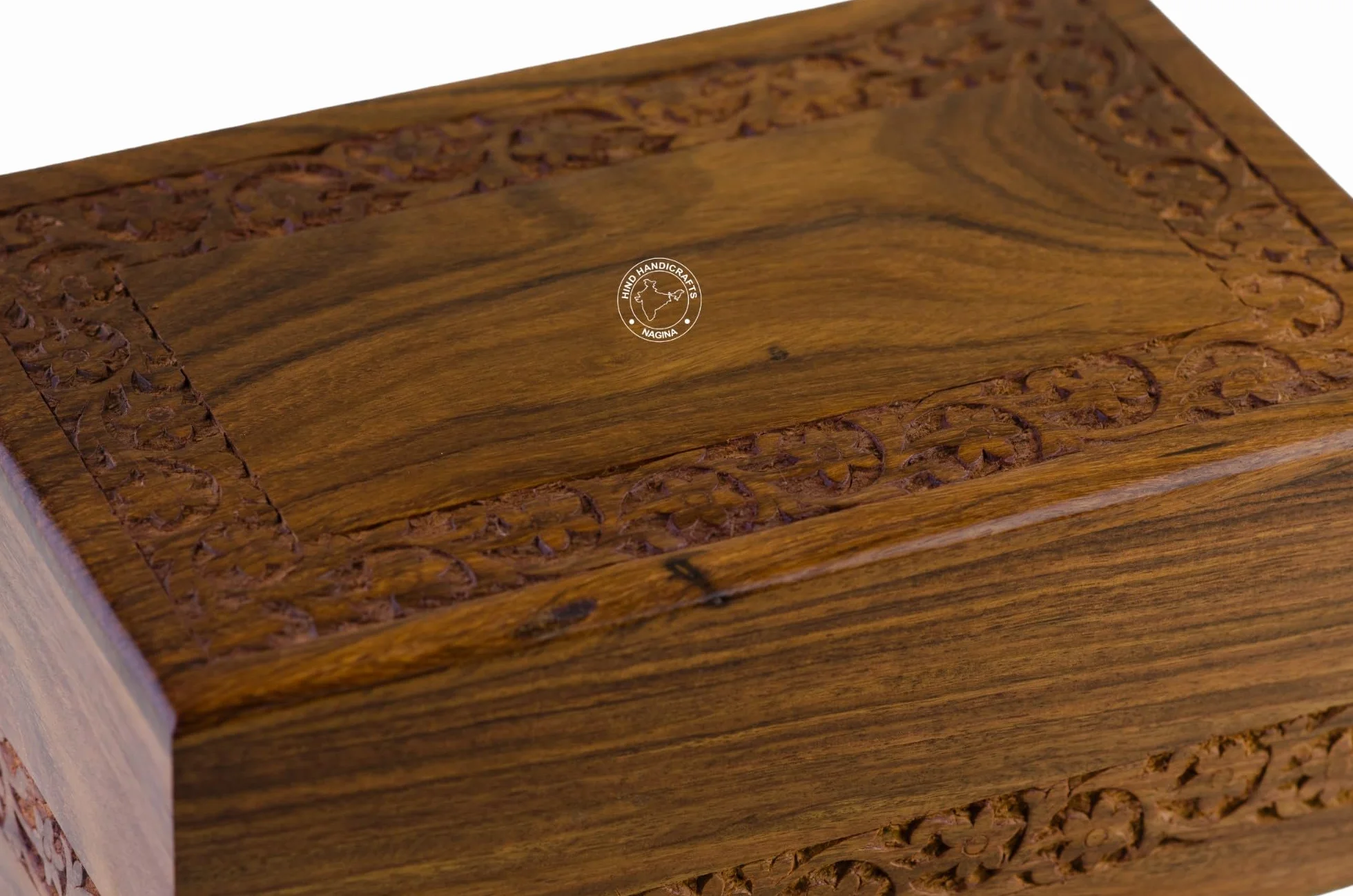 Scatola per urna in palissandro per ceneri umane per adulti, urna in legno fatta a mano con intagli floreali, regalo commemorativo (media: 17,8 x 12,7 x 8,9 cm, 90 cu)