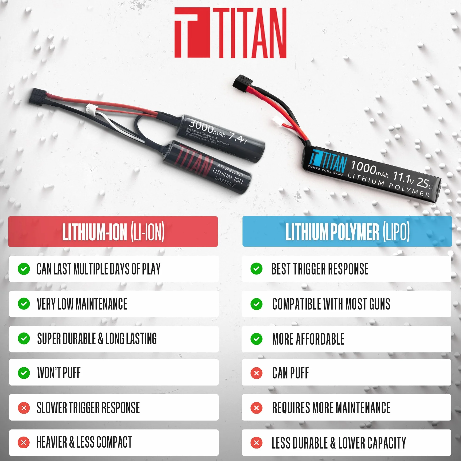 TITAN - Presa Nunchuck a T, 3000 mAh, 7,4 V