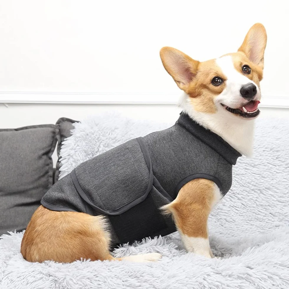 DONGKER Cappotto per Cani Anti-Ansia Giacca Calmante Traspirante Gilet Antistress per Animali Piccola Media