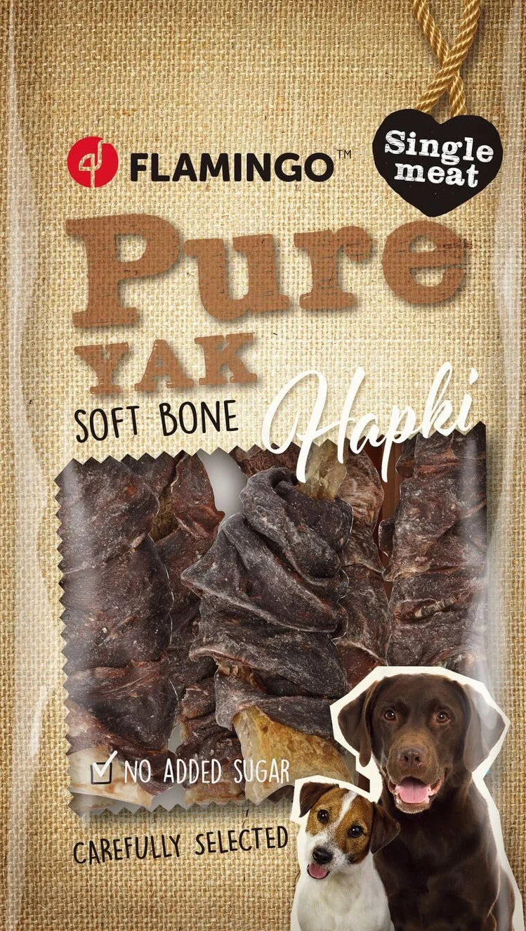 snack per cani - bastoncini per cani - hapki pure osso - yak - cura dentale - 100g