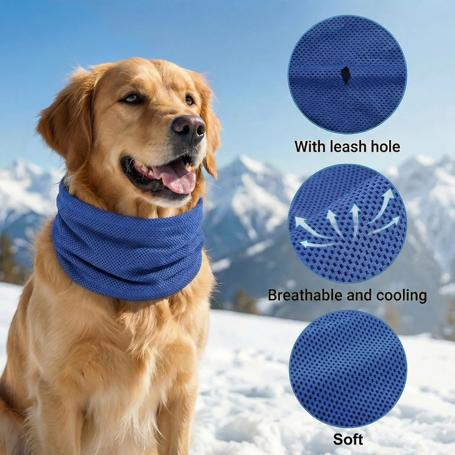 Bandana Rinfrescante per Cani, Collare Raffreddamento Estate 55x16 cm