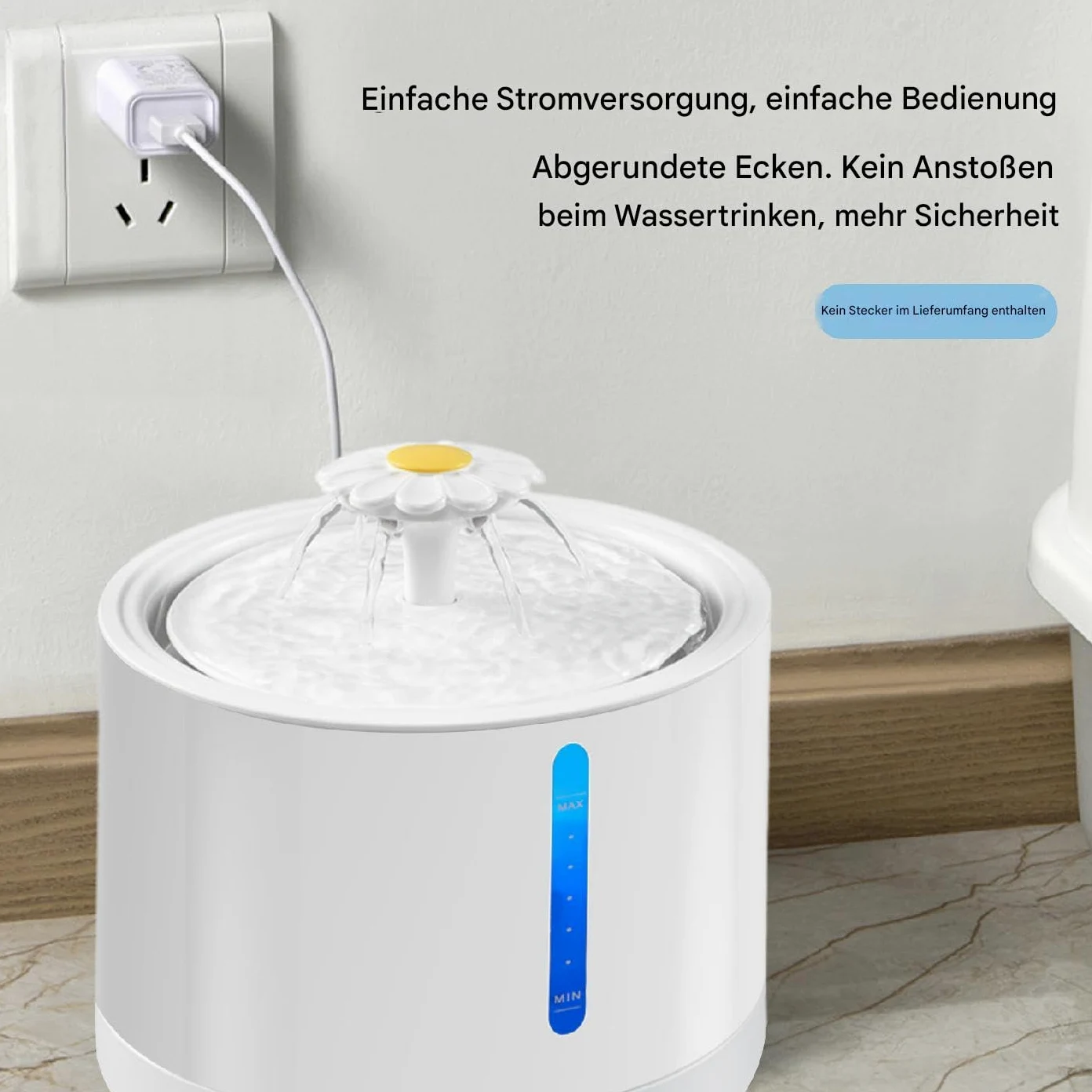 per gatti con dispenser d'acqua, ricaricabile, con automatica | 2 litri per abbeveratoio per gatti, ciotola per cani, gattini, fontana automatica per gatti e