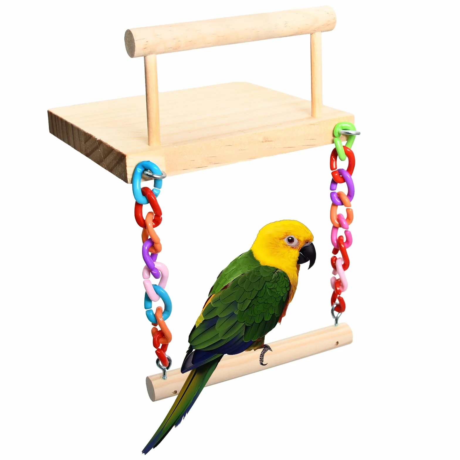 Giocattoli per uccelli per pappagalli e pappagallini - Set di scale e altalene in legno, palestra per pappagalli, altalena per animali, regali per criceti e polli
