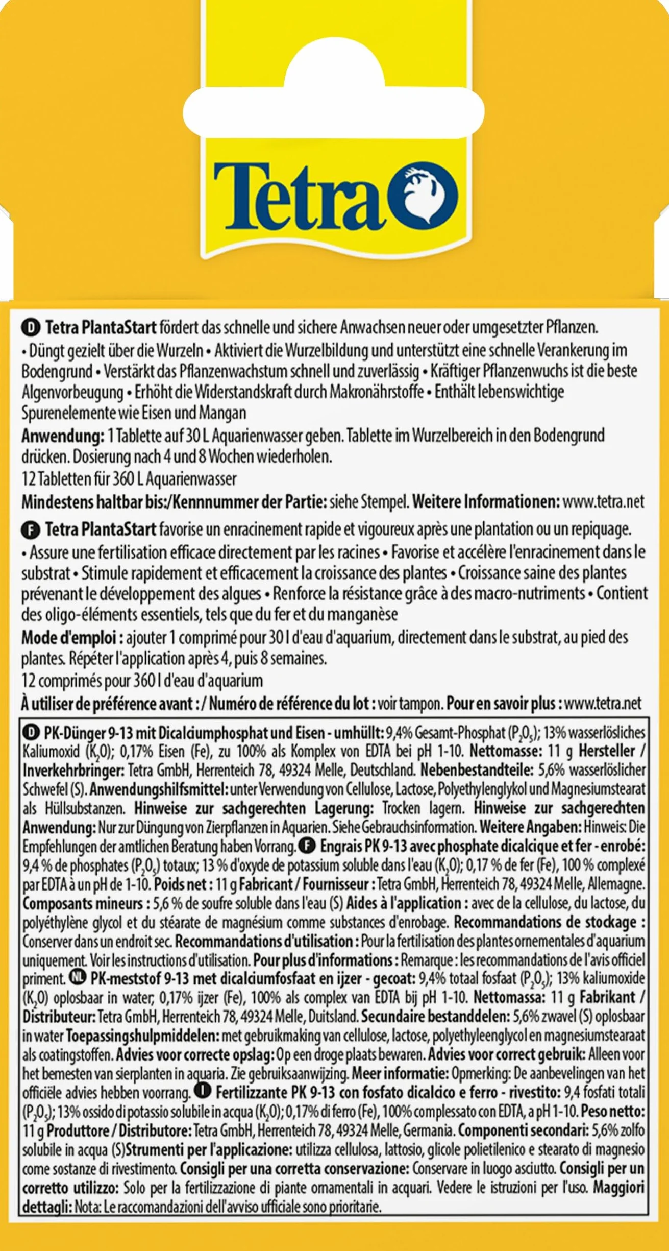 Tetra PlantaStart compresse fertilizzante piante acquatiche acquario radici 12 compresse