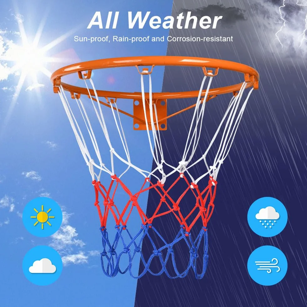 Flintronic Rete da Basket Professionale a 12 Anelli Resistente per Interni ed Esterni