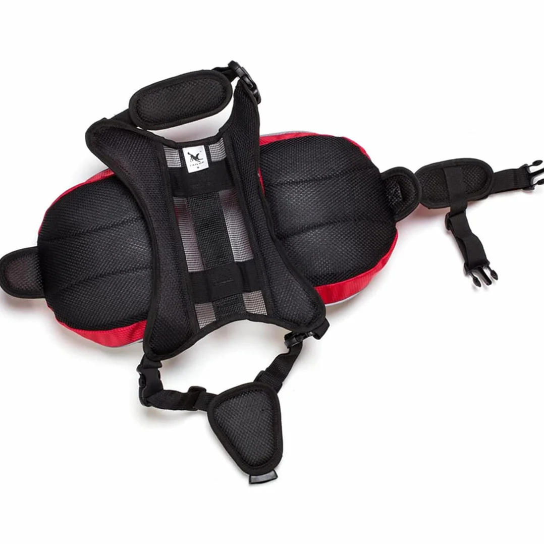 Borsa da Sella per Cani Medio e Grande - Zaino Imbracatura per Viaggio Escursionismo Sport all'aperto, Alforja Regolabile Impermeabile Giubbotto Riflettente con Manico (rosso, M(cane 18kg - 28kg)