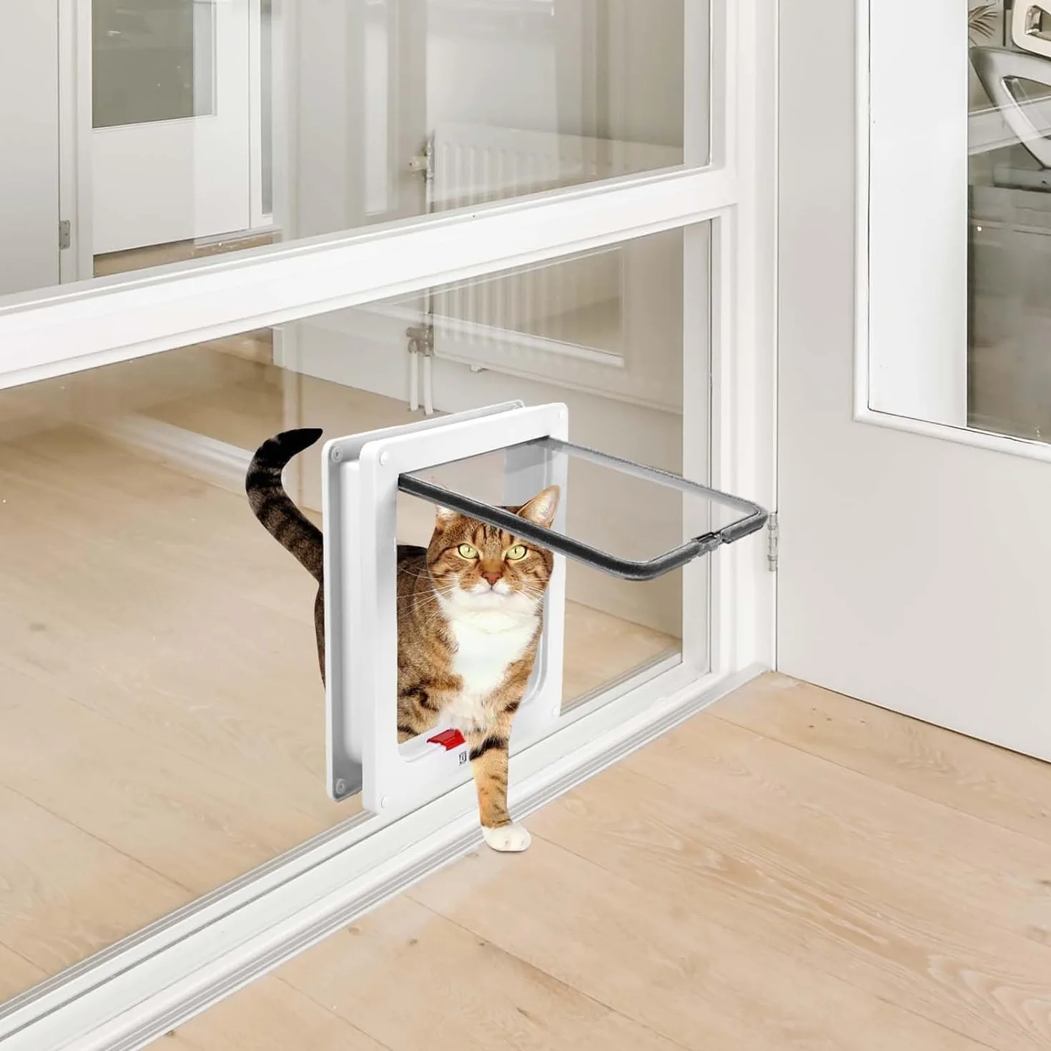Sportello per Gatti e Cani, Porta per Animali Domestici 4 Vie 25x23.5x5.5cm