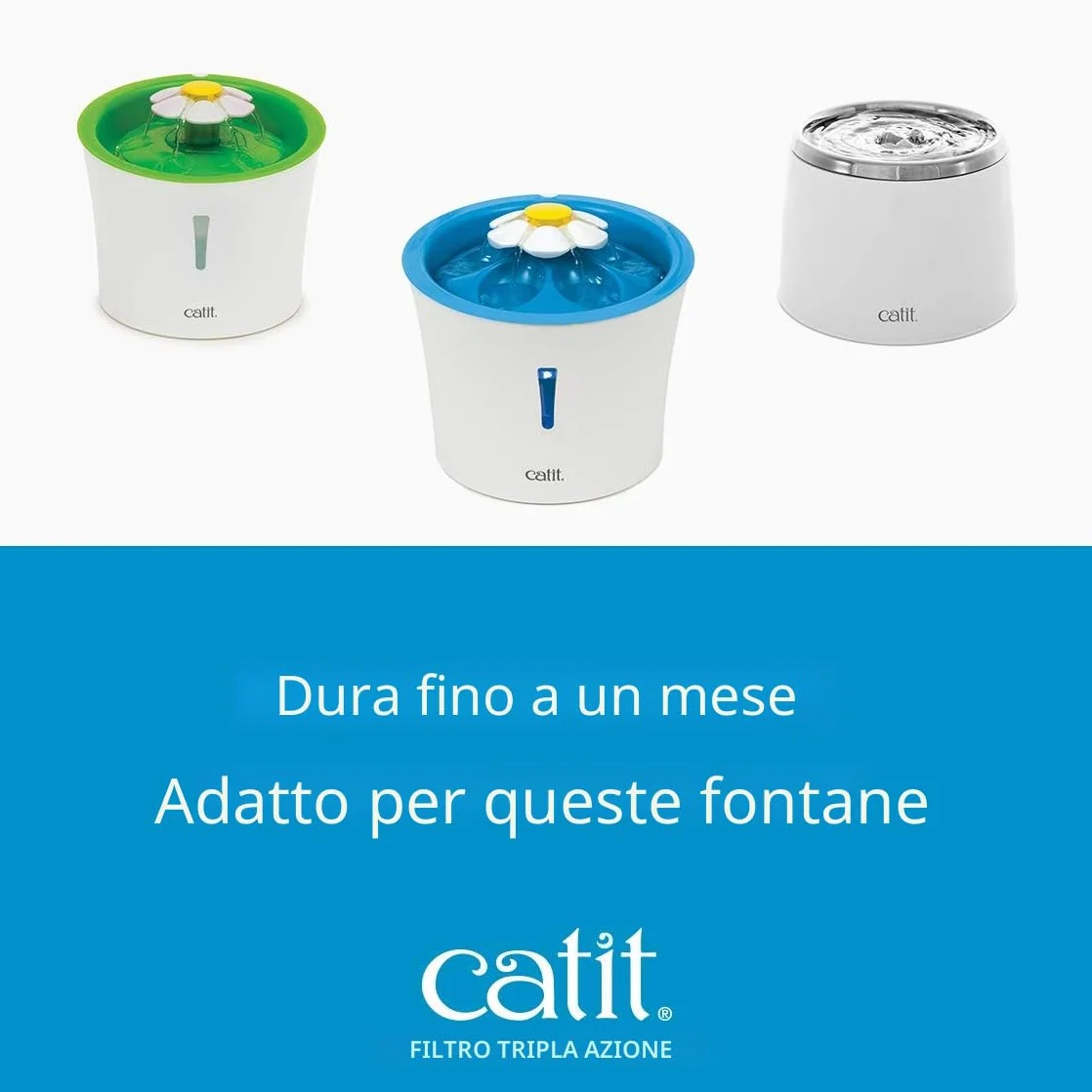 Catit Triple Action Set Filtri per Fontanelle - 5 Pezzi
