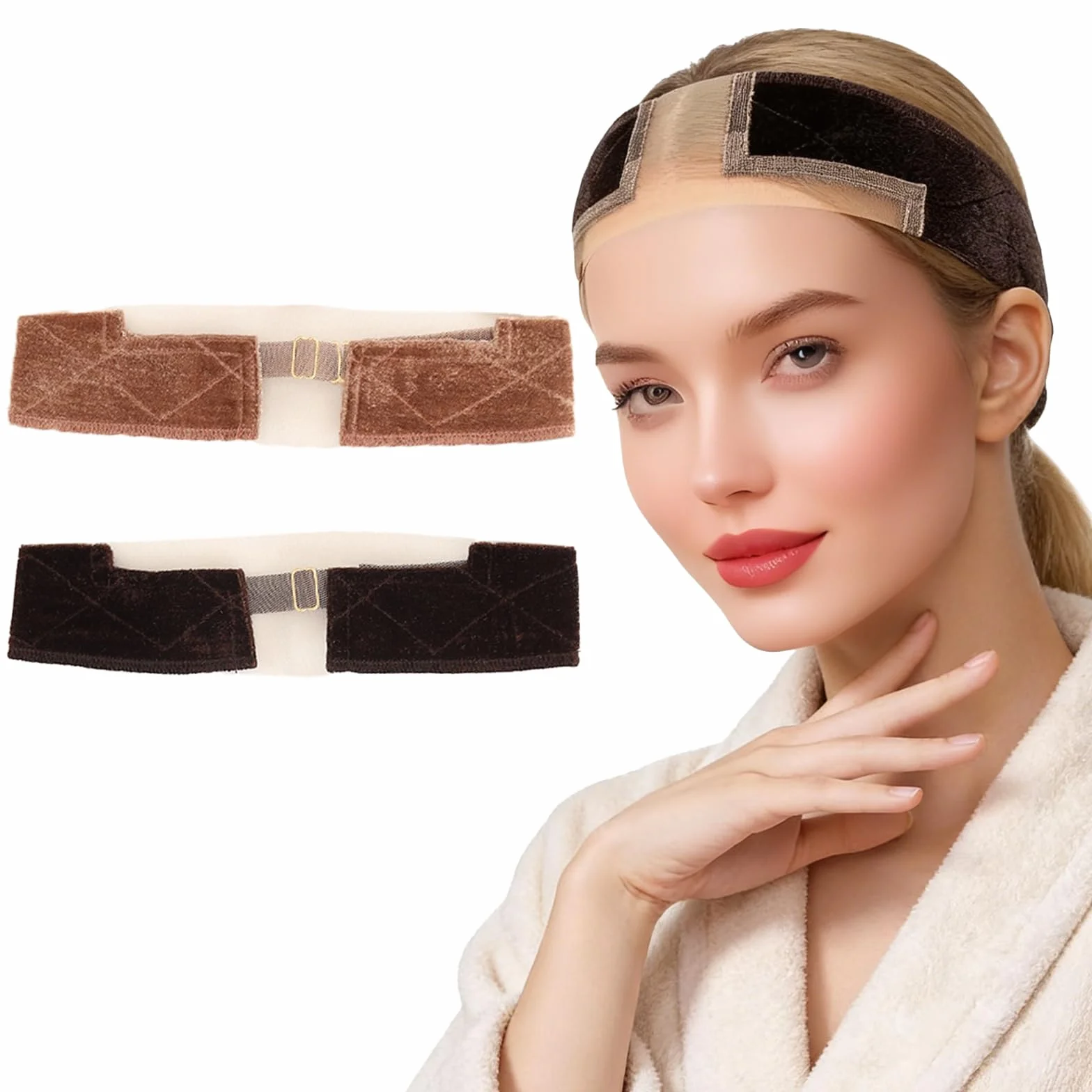 Fascia per Parrucca Fascia Elastica per Parrucca Fasce per Parrucca Antiscivolo Regolabile con Fasce Parrucche Antiscivolo per Tenere la Parrucca da Donna