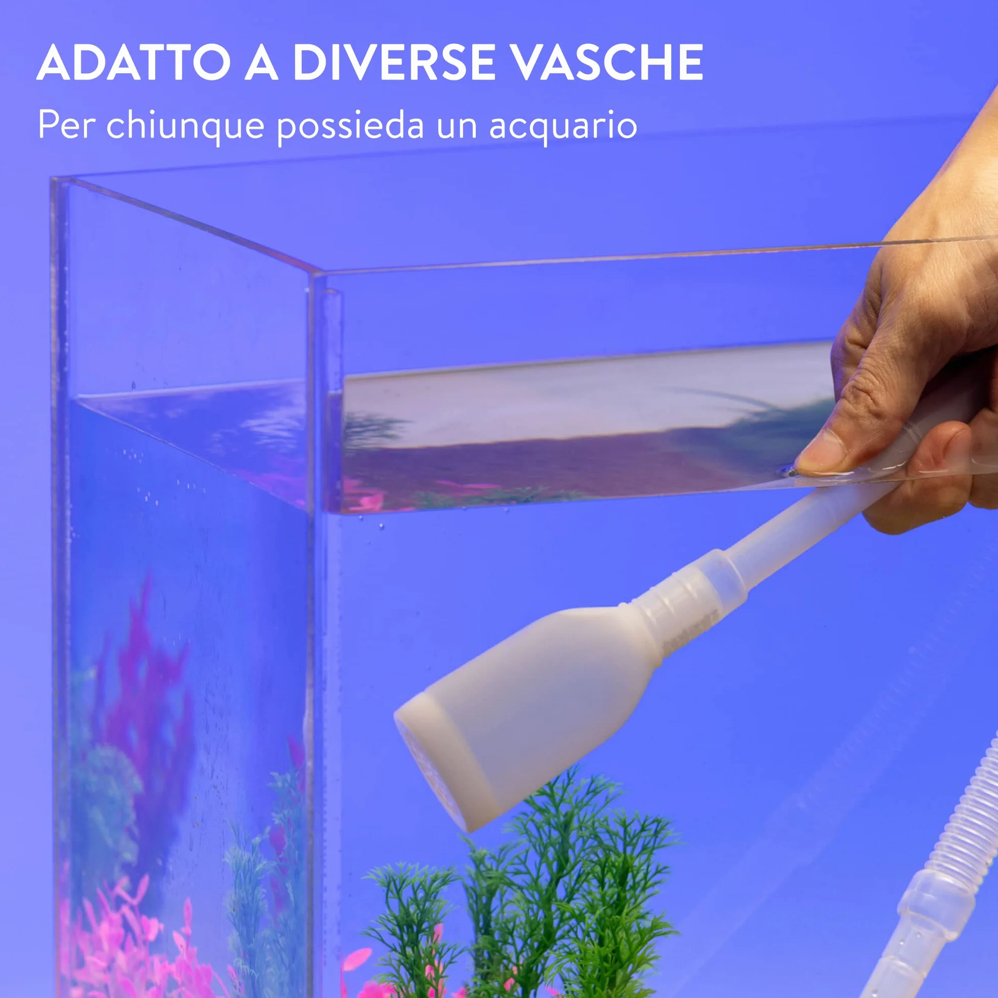 Luigi's Sifone Acquario Pompa Pulizia Acquario Manuale Aspirarifiuti Fondo Svuotare Cambiare Acqua Aspiratore Veloce Sicuro Accessori Acquari Pesci Rossi