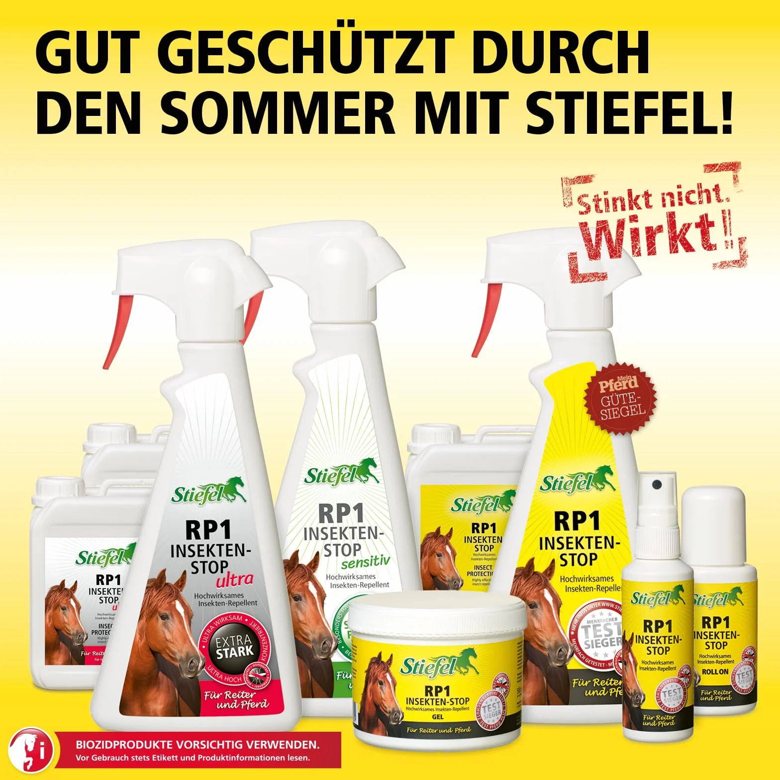 Stiefel RP1 Insetto Stop Gel per Cavalli, Altamente Efficace Repellente per Cavalli e Cavaliere, Quasi inodore, Spray Contro zanzare, Freni, zecche, Diverse Ore di efficacia, 500 ml