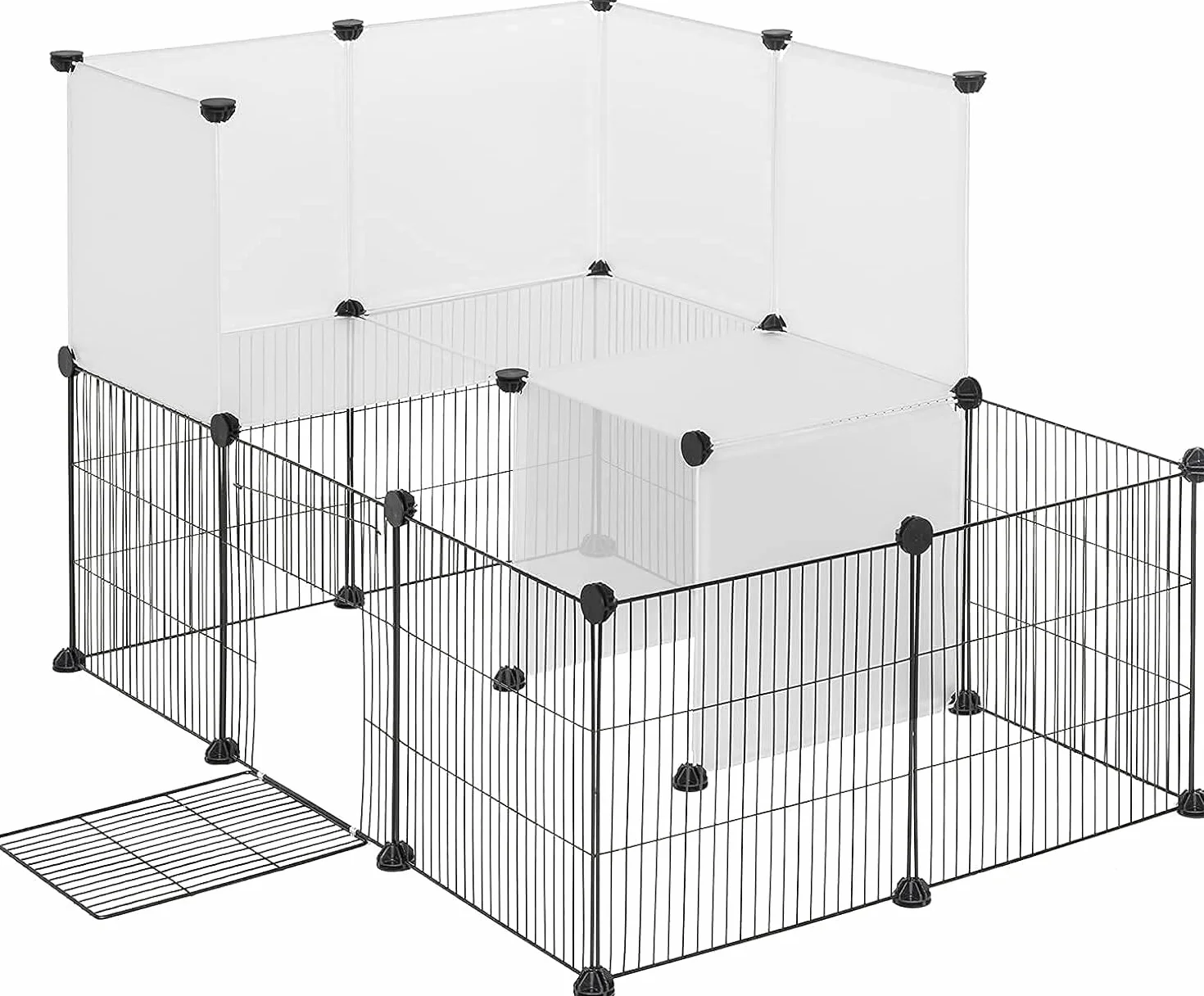 EUGAD Recinto Modulare per Conigli, Recinto per Animali di Piccola Taglia, DIY Recinzione Libera 20 Pannelli 35x35cm,Gabbia per Roditori da Interno in PP per Porcellini d'India,Conigli,Cincillà