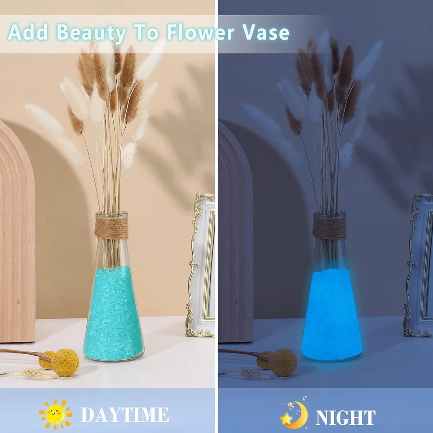10000 Pezzi Bagliore Rocce 3-5mm Pietre Luminose Blu, Pietre da Giardino Luminosi, Che si Illuminano al Buio Sassi da Giardino, per Giardino, Vaso Pianta, Pesce Acquario