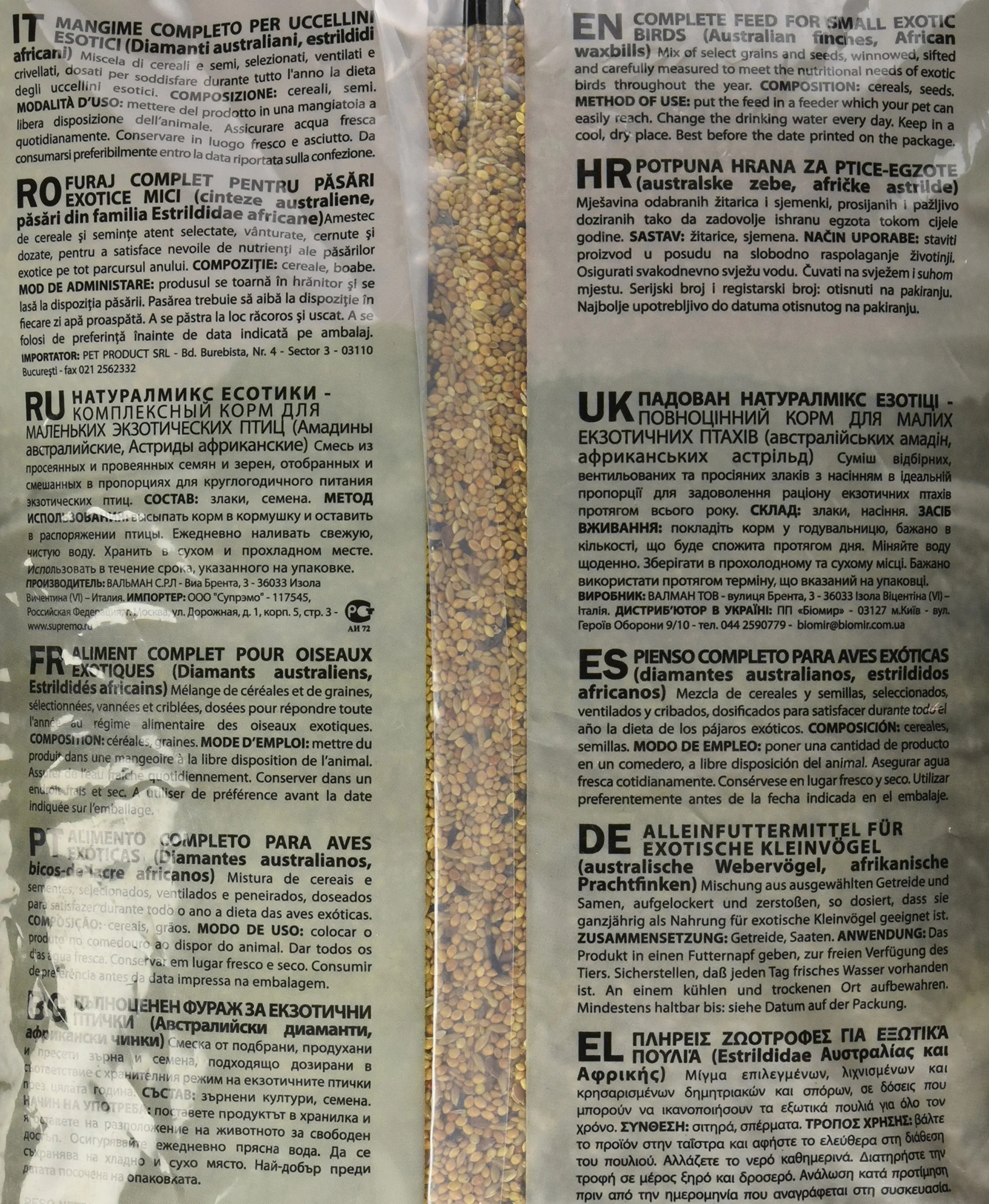 Padovan Naturalmix Miscela Completa di Semi e Cereali Per Uccelli 5 Kg