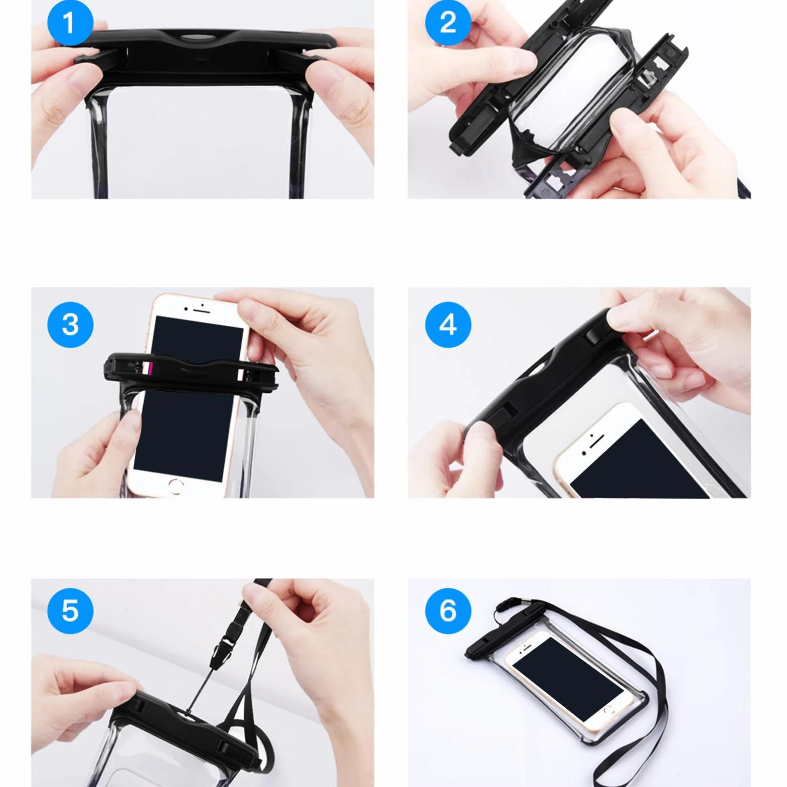 Generico Waterproof Phone Case with Lanyard, Clear Floating Pouch, Touchscreen Compatible, Outdoor