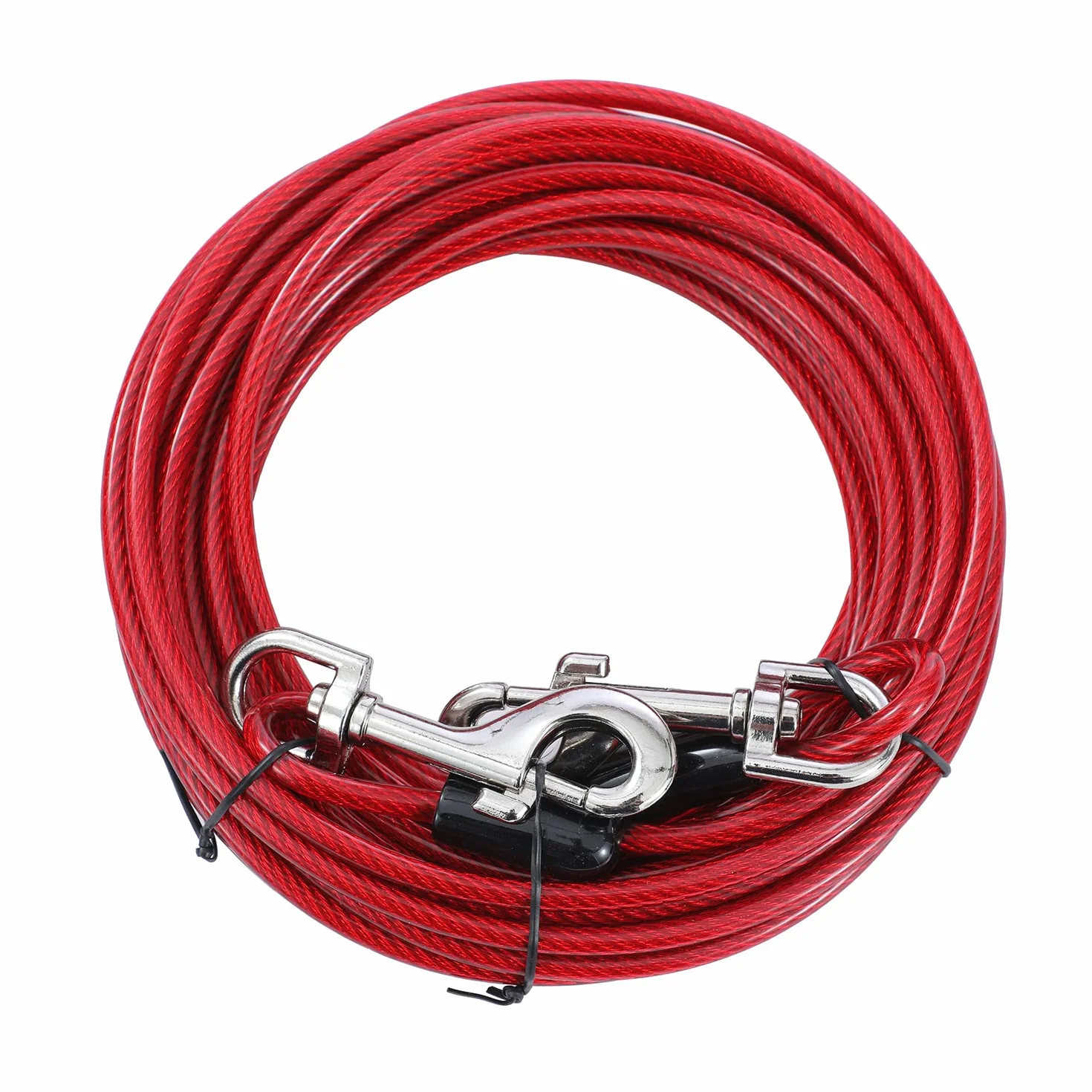 TOPWAY Cavo per Cani 9m Guinzaglio da Cortile per Cani Acciaio Galvanizzato, per Esterni Cortile Campeggio Parco Animali Domestici, Rosso