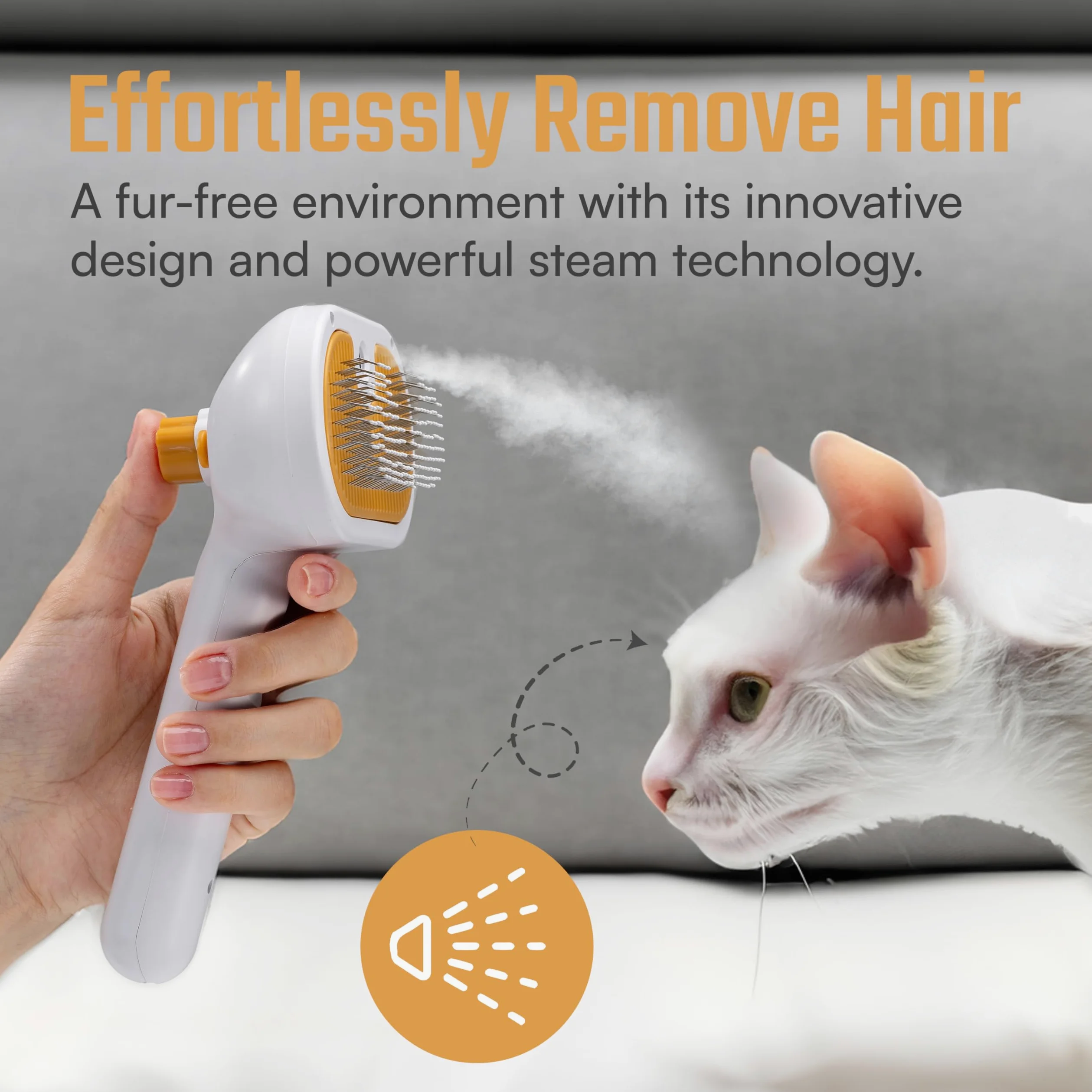 Spazzola a vapore per gatti 2024 Nuova spazzola ricaricabile autopulente per animali domestici per gatti da interno Capelli lunghi e corti Gatti e cani Pettine per capelli vaporosi Massaggio a vapore