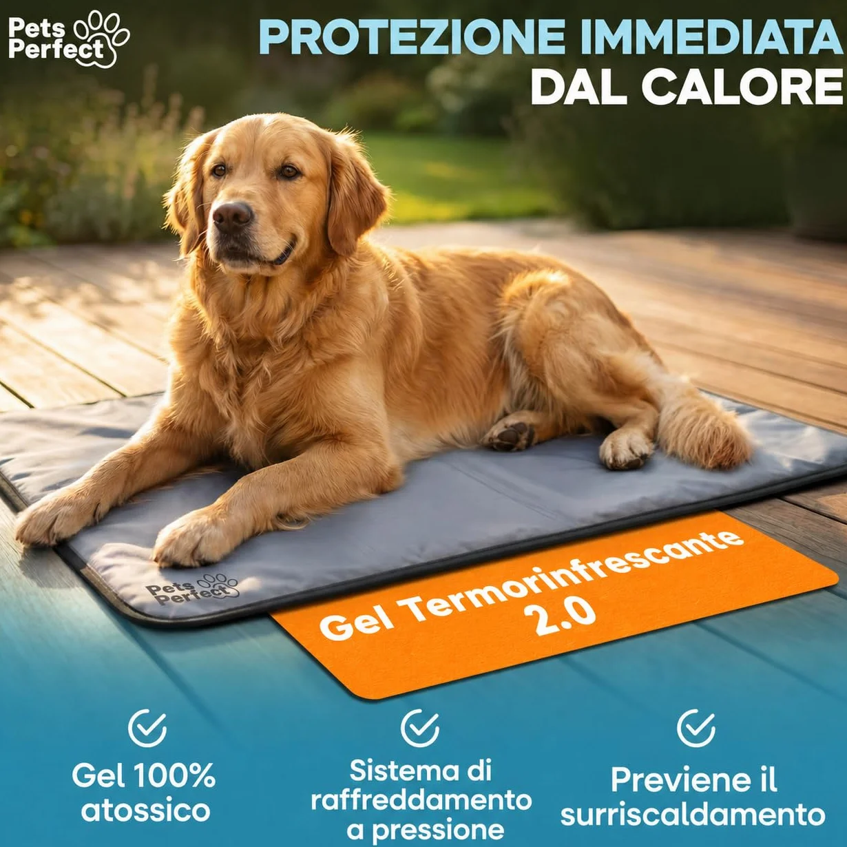Cooling mat for dogs XL XXL - Tappetino refrigerante cane auto rinfrescante con gel non tossico pieghevole