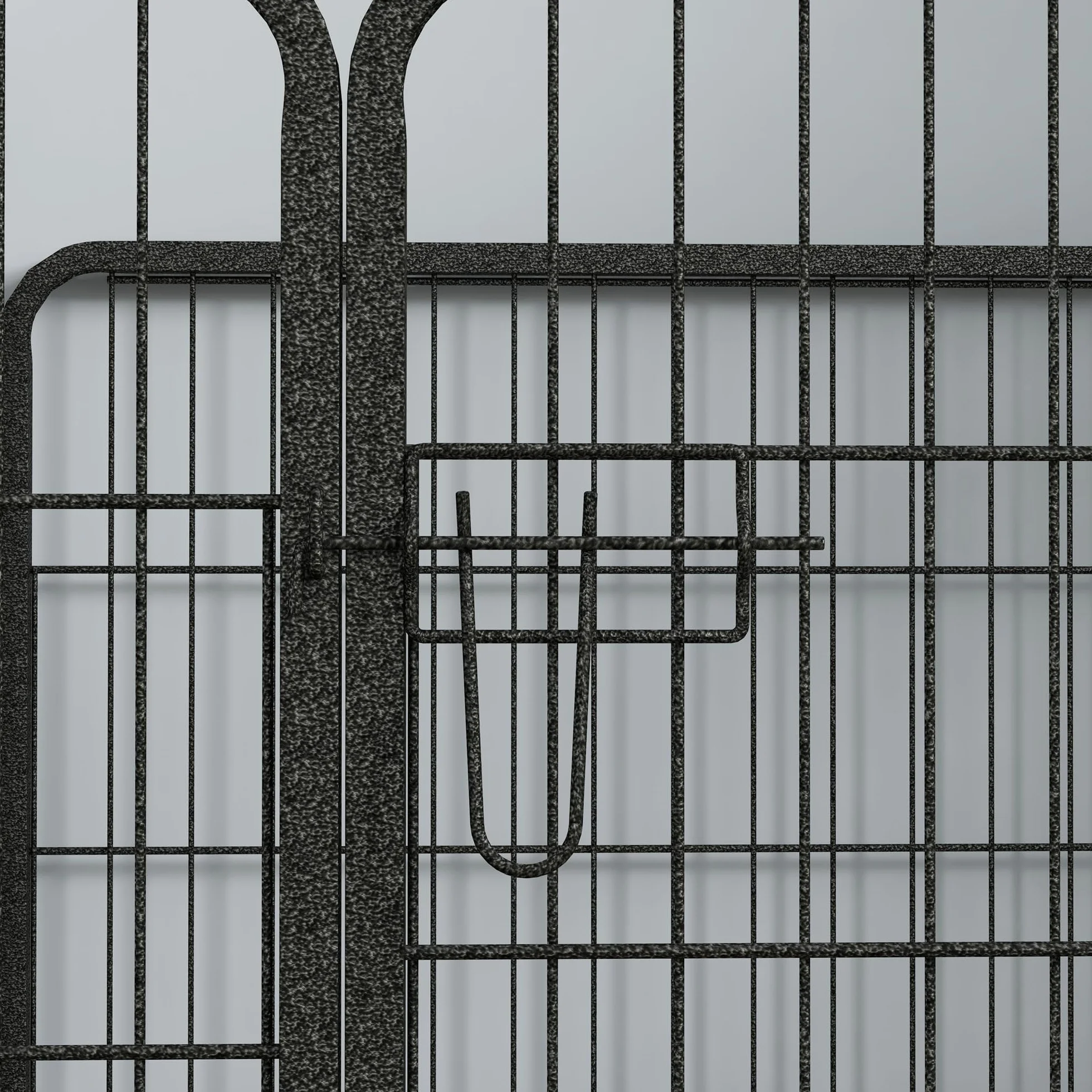 PawHut Recinto per Cani Pieghevole in Metallo, per Interno ed Esterno con Porta con Catenaccio e Picchetti, 82x82x60cm Grigio
