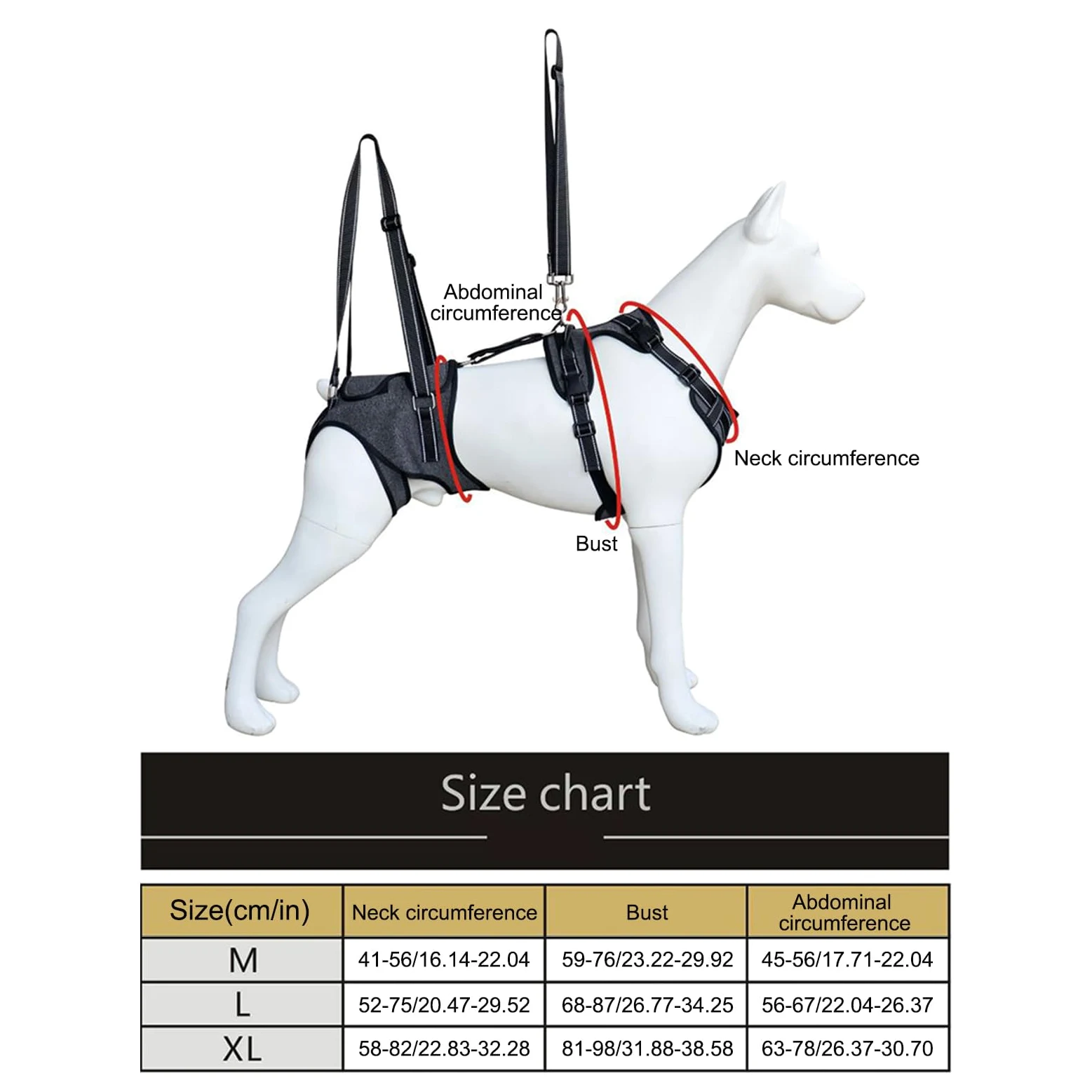 Imbracatura di Sollevamento per Cani Porta-Animali Tracolla Gilet per | Gilet assistenza mobilità cani con maniglia per cani anziani, disabili, riabilitazione e visite veterinarie