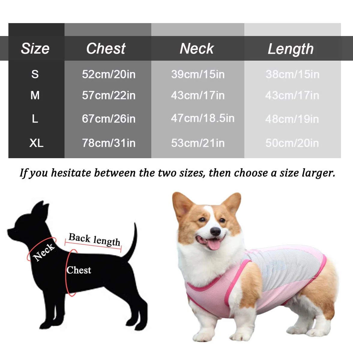Gilet di Raffreddamento per Cani Leggeri, Protezione UV Cappotto con Striscia Riflettente