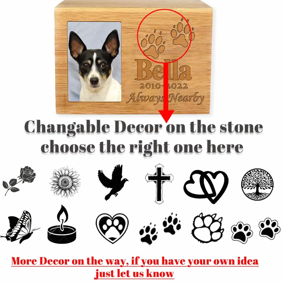 CustomGiftUK - Urna portafoto in legno personalizzata, per ceneri e commemorazioni