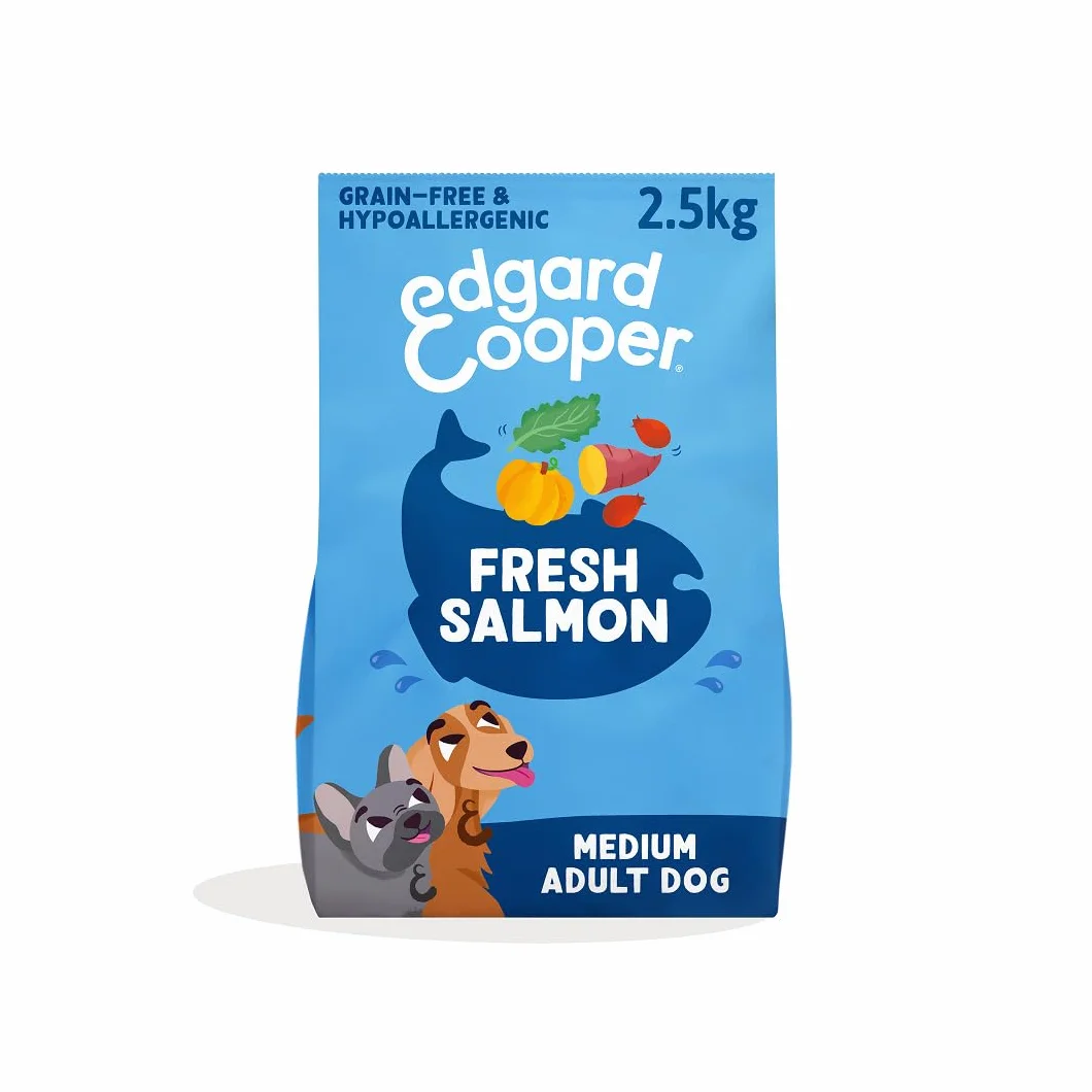 Edgard & Cooper Crochette Cani Adulti Taglia Medium Salmone Fresco 2.5kg Ipoallergenica Zucca Cavolo Riccio Patata Dolce