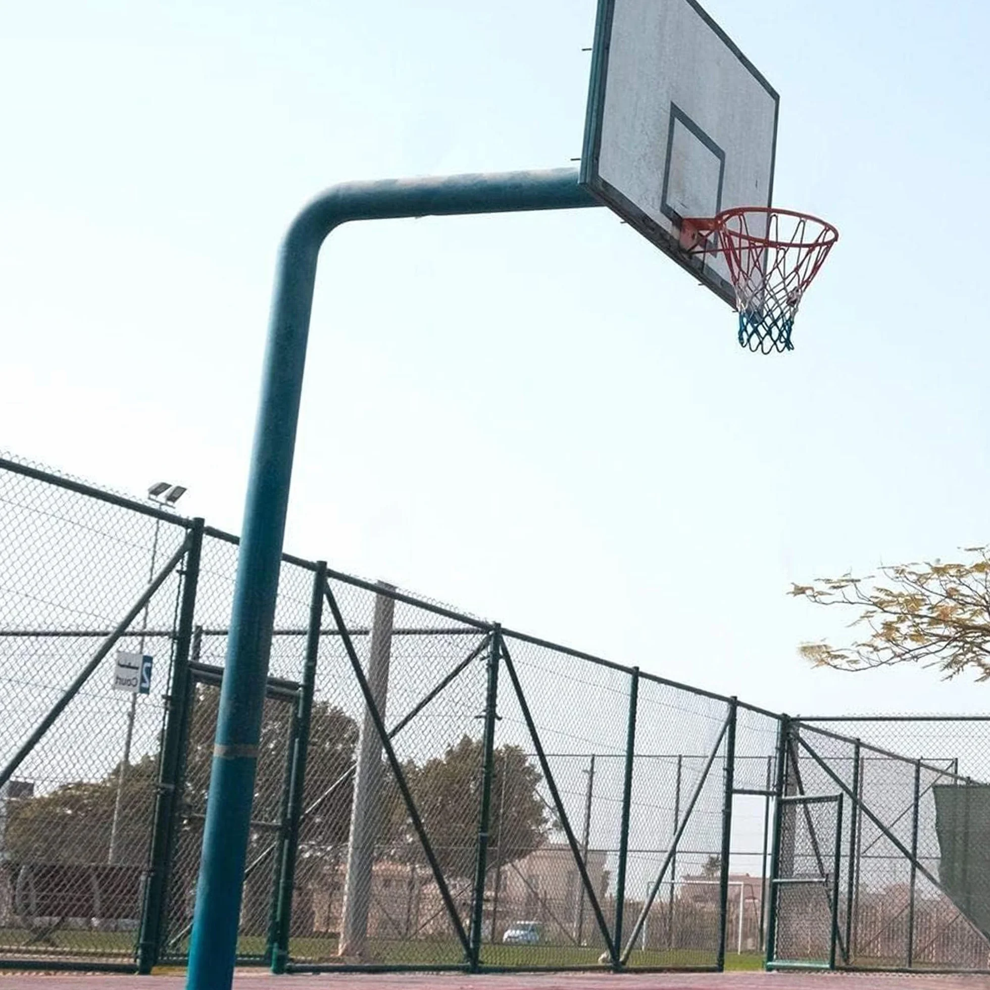 Reti da basket nylon bianco-rosso-blu 5,5 mm spessore 12 passanti rinforzate resistenti alle intemperie