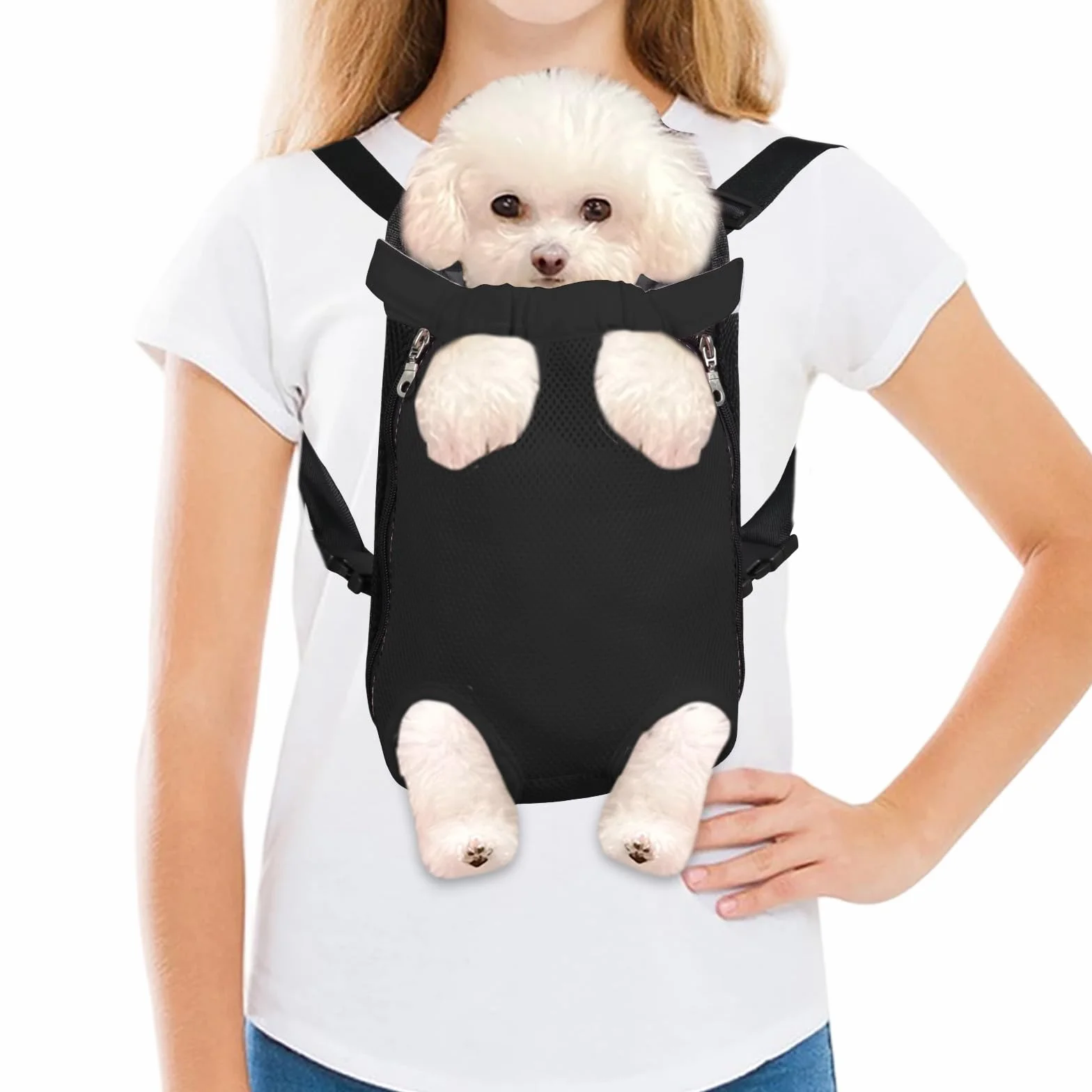 FEimaX Zaino per Cani Trasportino per Piccoli Cane Gatti Traspirante Borsa Portatile da Viaggio per Animali Domestici da Compagnia Regolabile, Confortevole Adatto per Cani di Piccola Media Taglia