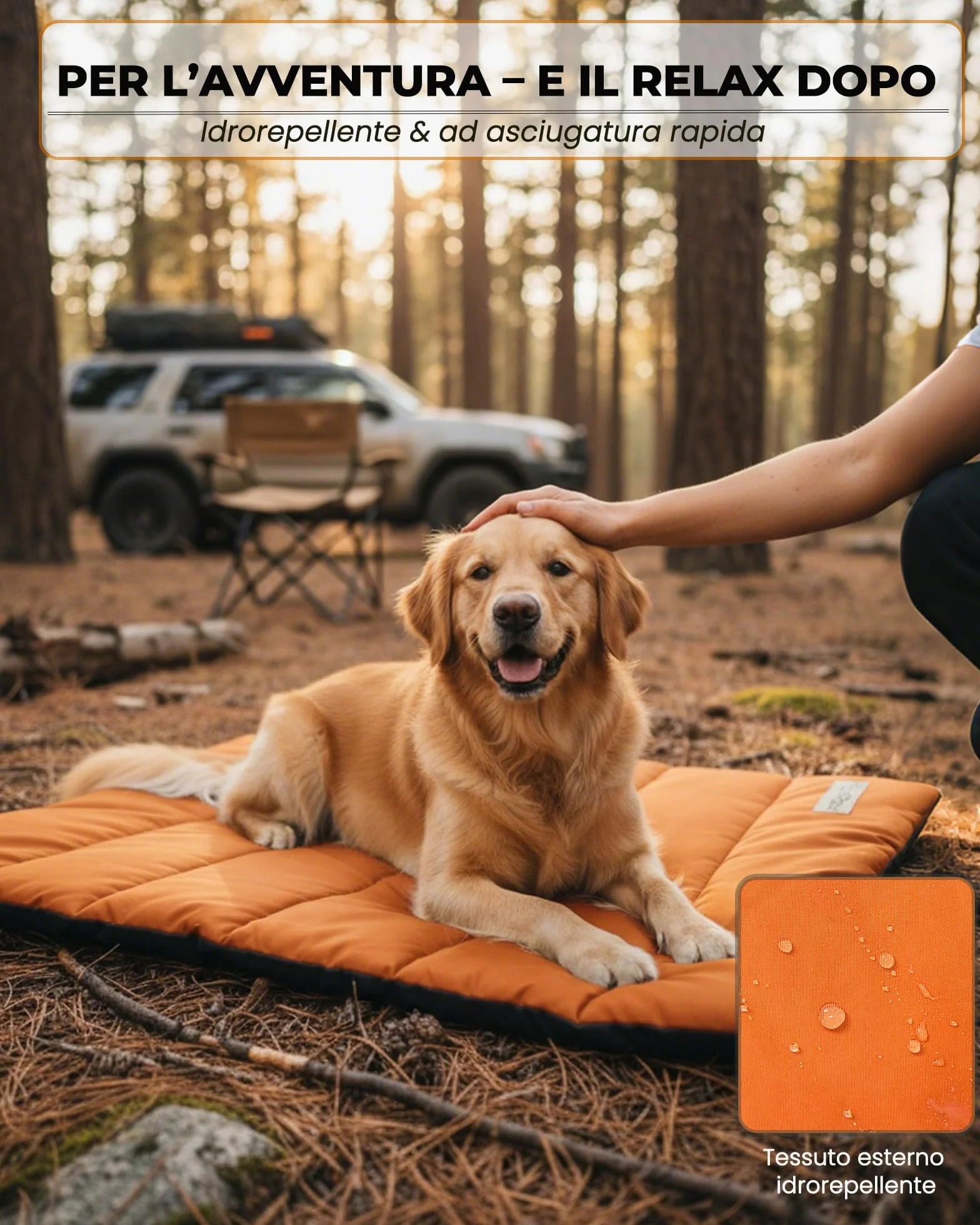 Tappetino per Cani Impermeabile Imbottito 110x68 cm Antiscivolo Lavabile Pieghevole